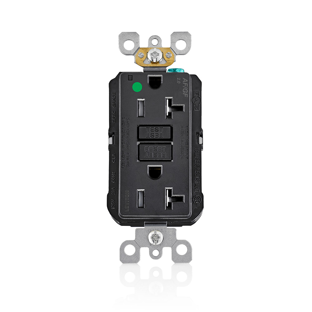 Product image for 20 Amp SmartlockPro® AFCI/GFCI Receptacle/Outlet, Hospital Grade, Tamper-Resistant