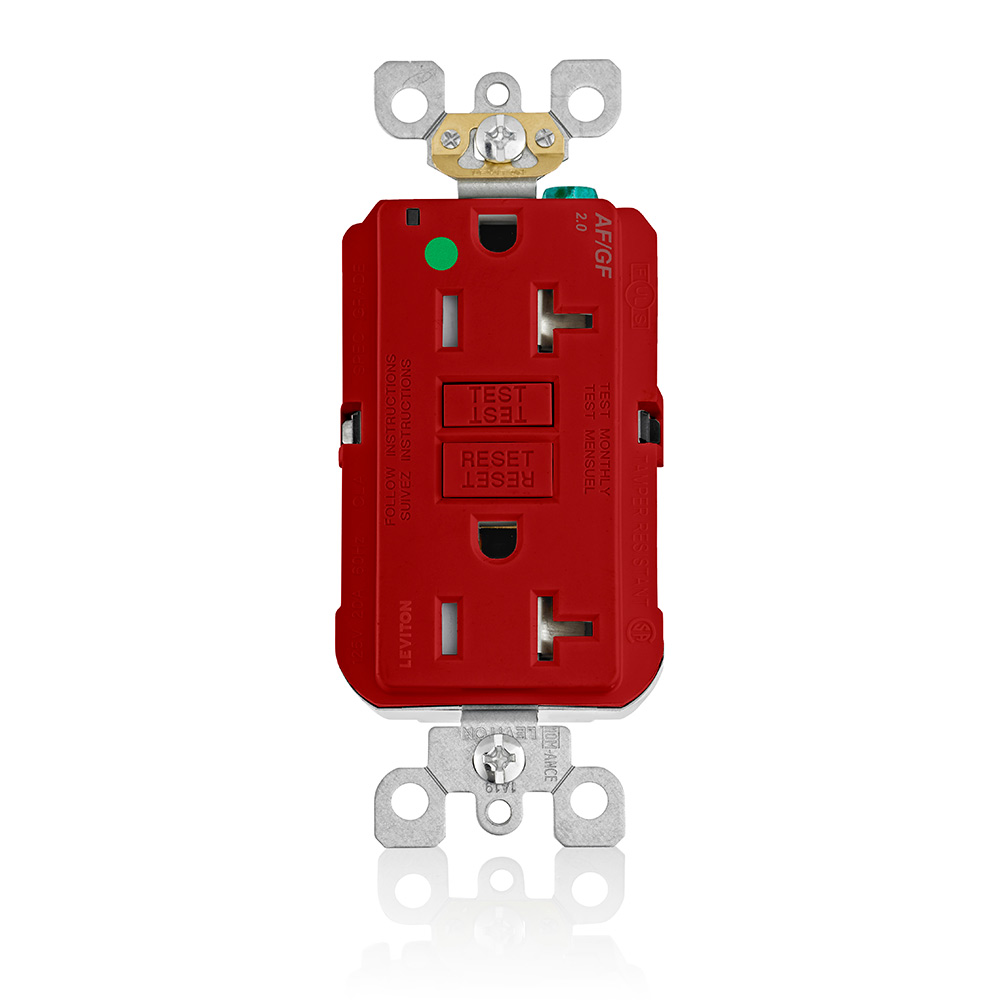 Product image for 20 Amp SmartlockPro® AFCI/GFCI Receptacle/Outlet, Hospital Grade, Tamper-Resistant