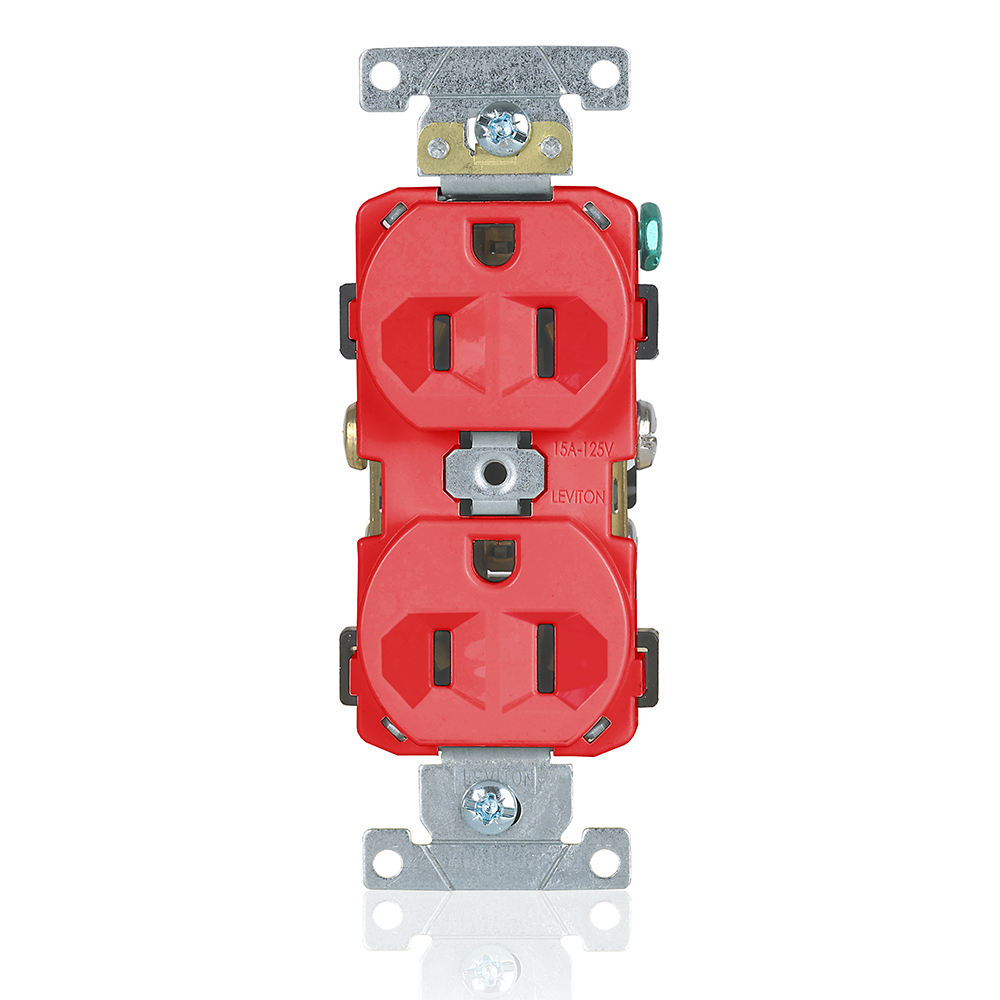 Product image for 15 Amp Duplex Receptacle/Outlet, Commercial Grade, Self-Grounding
