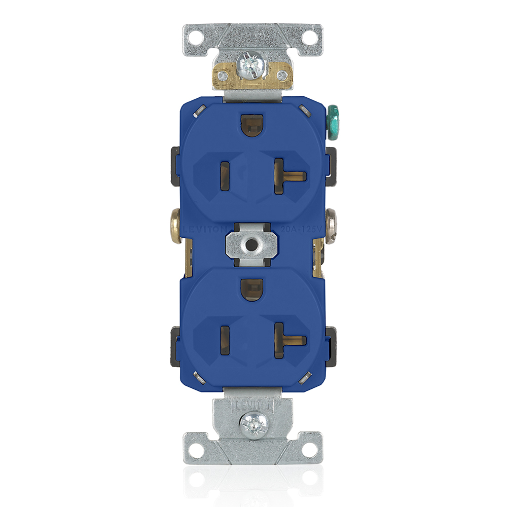 Product image for 20 Amp Duplex Receptacle/Outlet, Commercial Grade, Self-Grounding