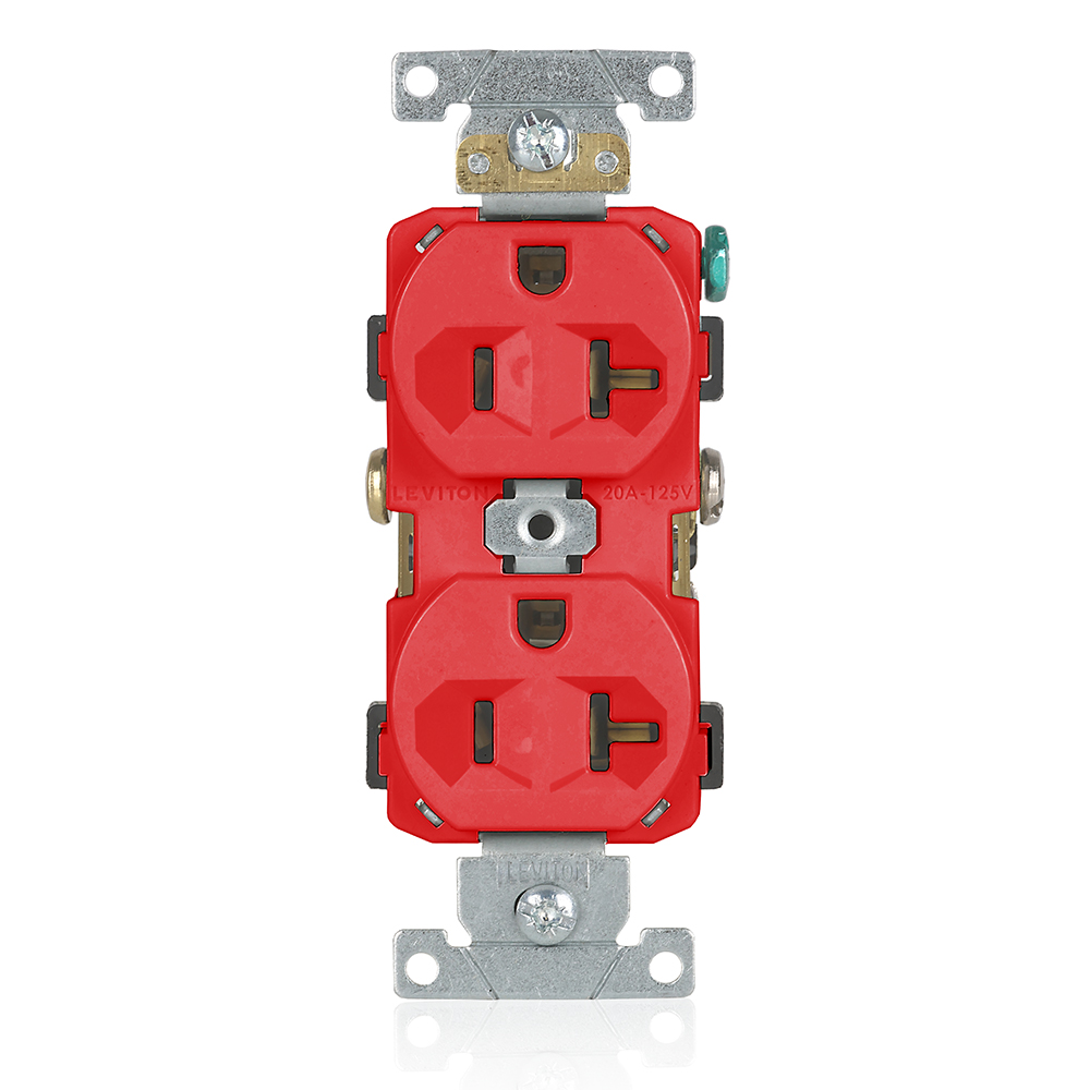 Product image for 20 Amp Duplex Receptacle/Outlet, Commercial Grade, Self-Grounding