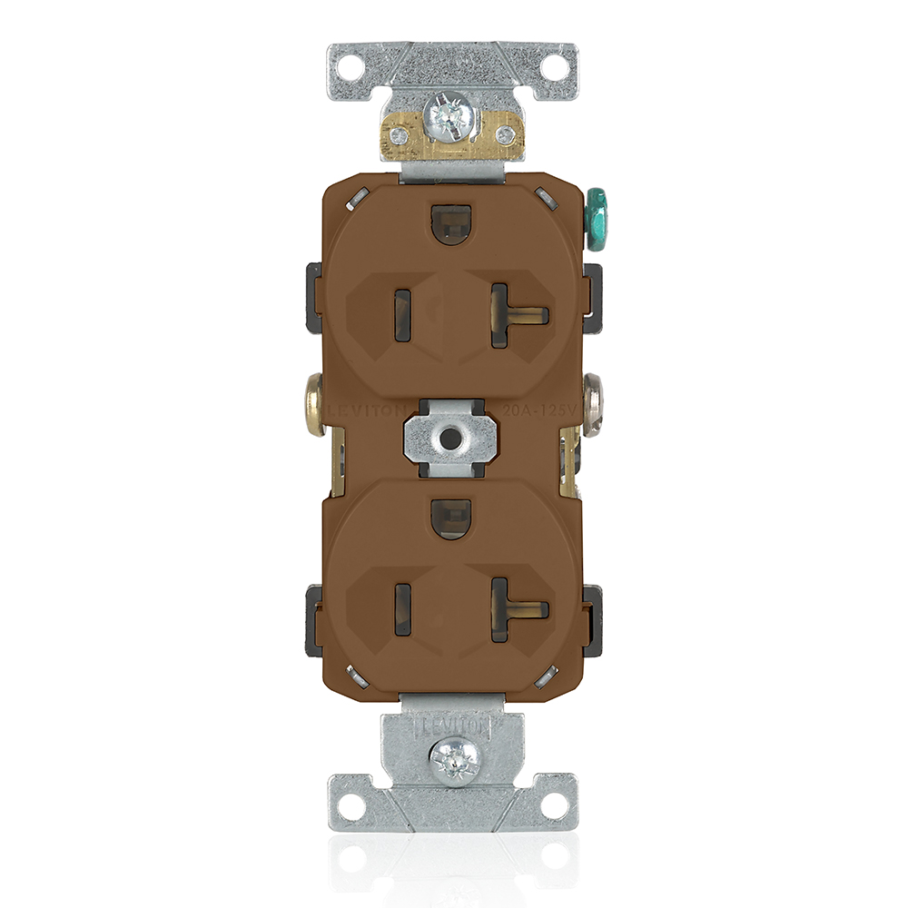 Product image for 20 Amp Duplex Receptacle/Outlet, Commercial Grade, Self-Grounding