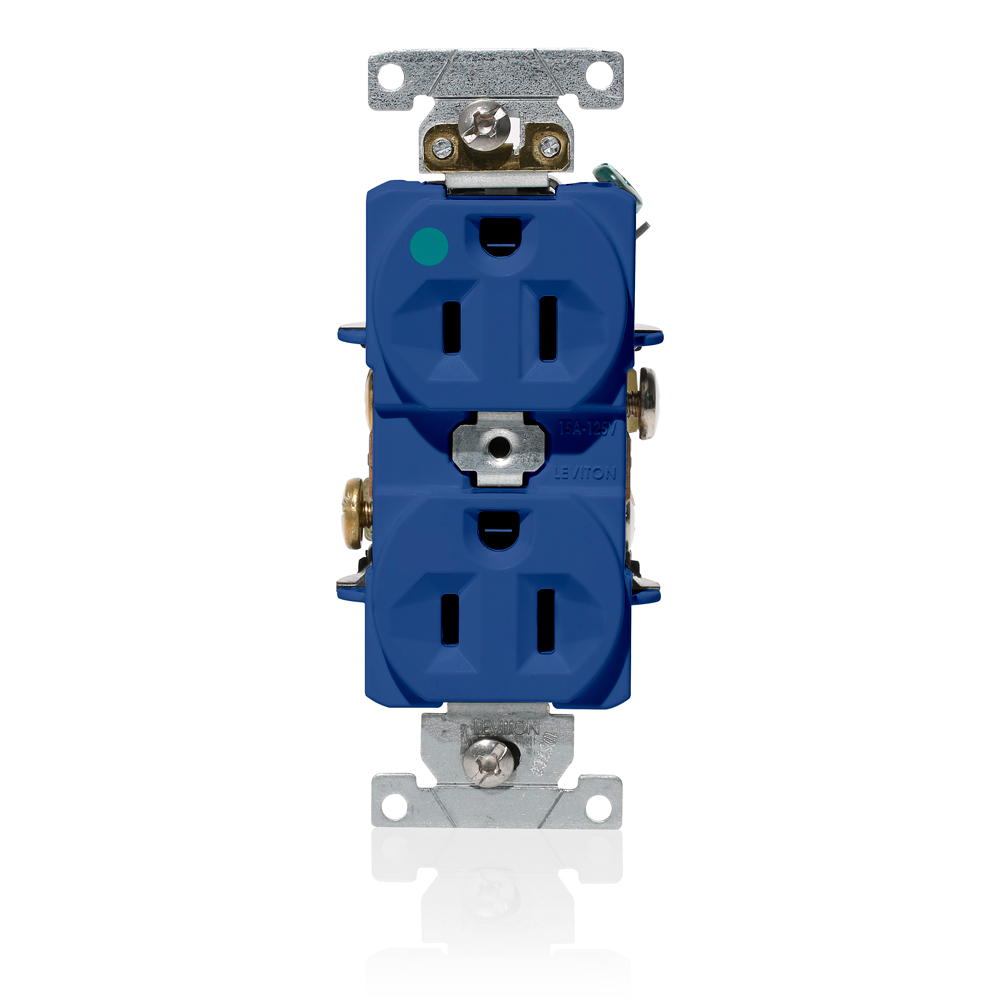 Product image for 15 Amp Duplex Receptacle/Outlet, Hospital Grade, Self-Grounding