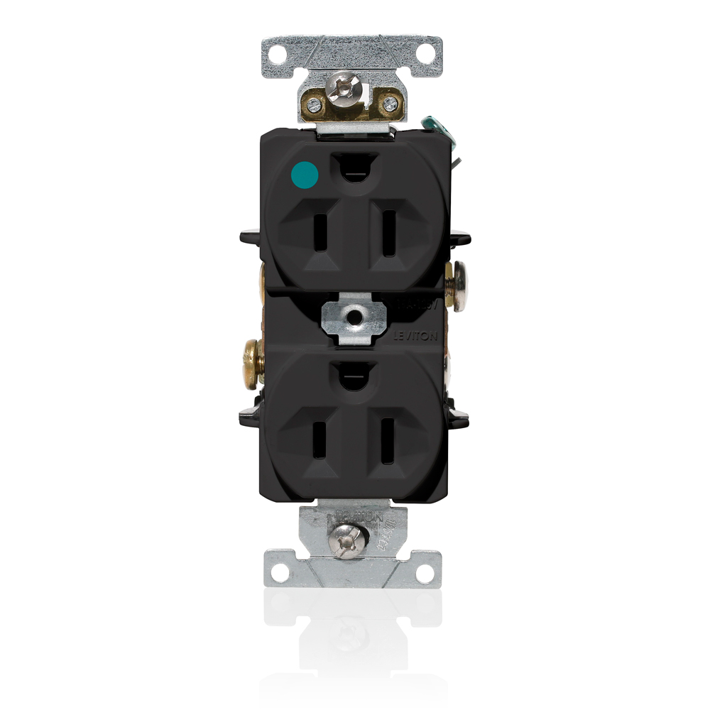 Product image for 15 Amp Duplex Receptacle/Outlet, Hospital Grade, Self-Grounding