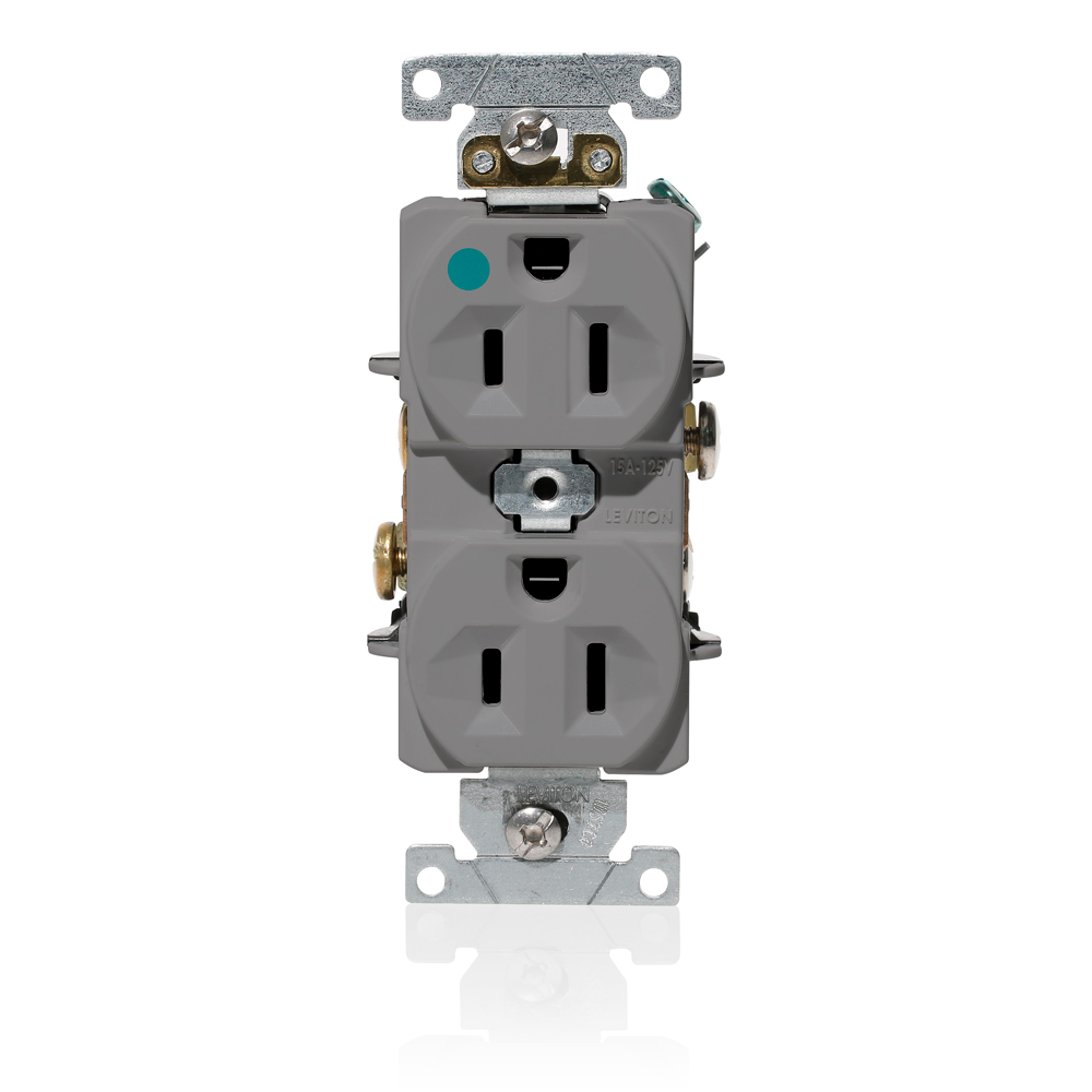 Product image for 15 Amp Duplex Receptacle/Outlet, Hospital Grade, Self-Grounding