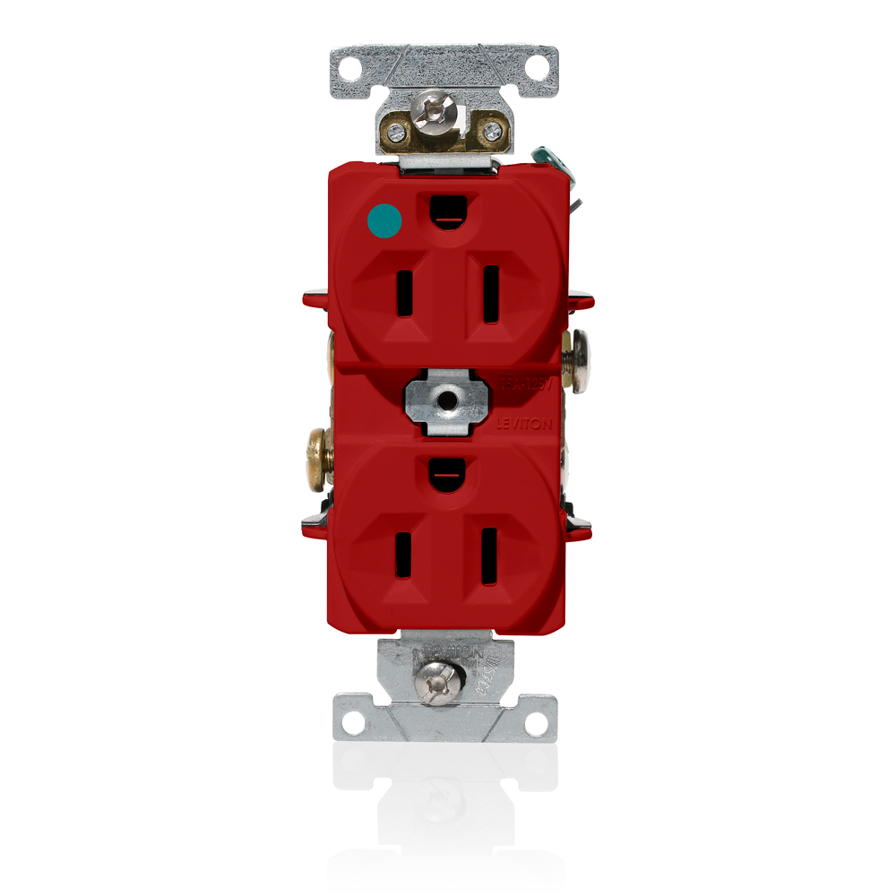 Product image for 15 Amp Duplex Receptacle/Outlet, Hospital Grade, Self-Grounding