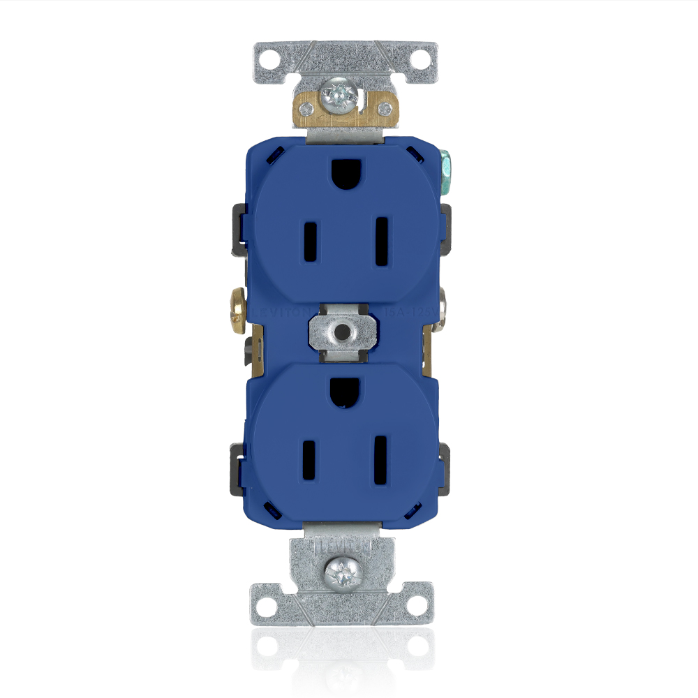 Product image for 15 Amp Duplex Receptacle/Outlet, Commercial Grade, Self-Grounding
