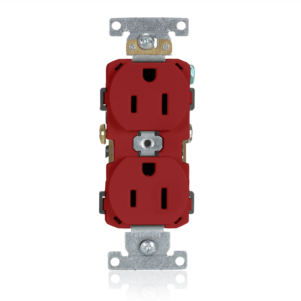 Product image for 15 Amp Duplex Receptacle/Outlet, Commercial Grade, Self-Grounding