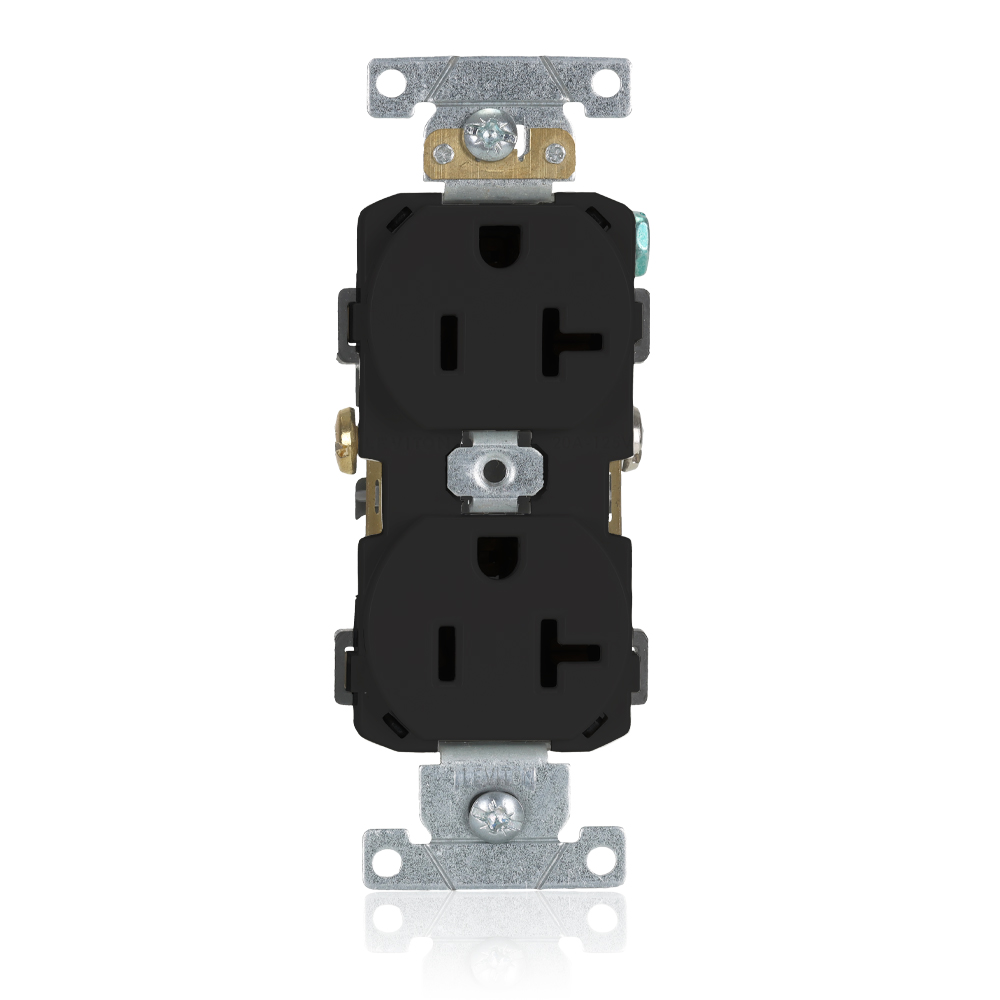 Product image for 20 Amp Duplex Receptacle/Outlet, Commercial Grade, Self-Grounding