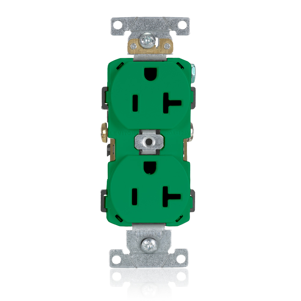 Product image for 20 Amp Duplex Receptacle/Outlet, Commercial Grade, Self-Grounding