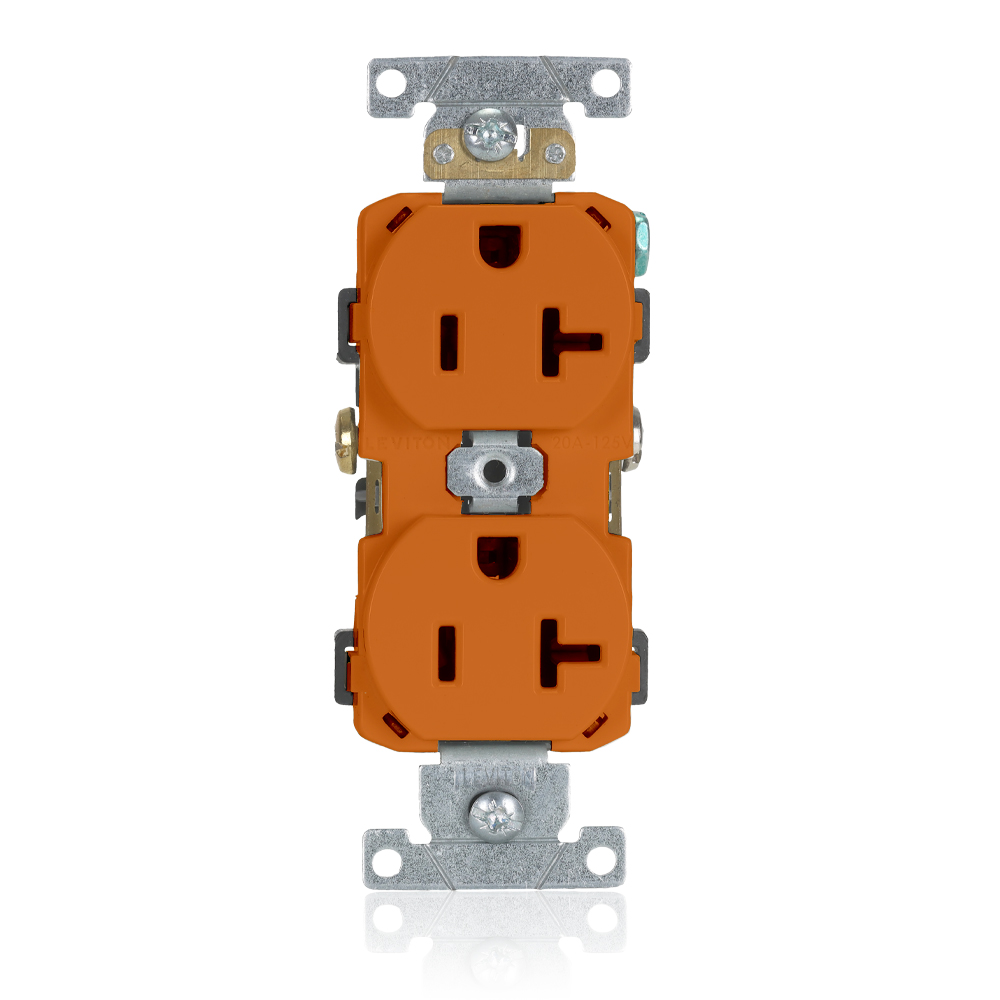 Product image for 20 Amp Duplex Receptacle/Outlet, Commercial Grade, Self-Grounding