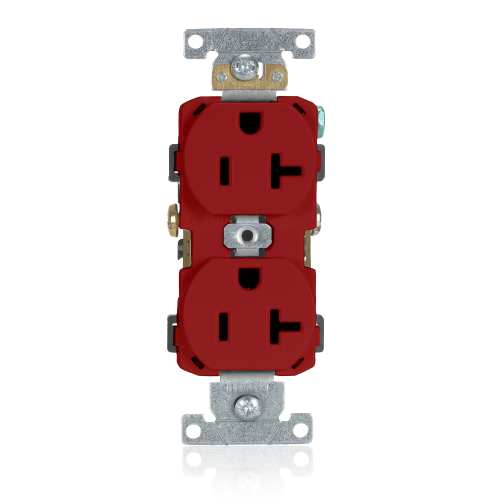Product image for 20 Amp Duplex Receptacle/Outlet, Commercial Grade, Self-Grounding