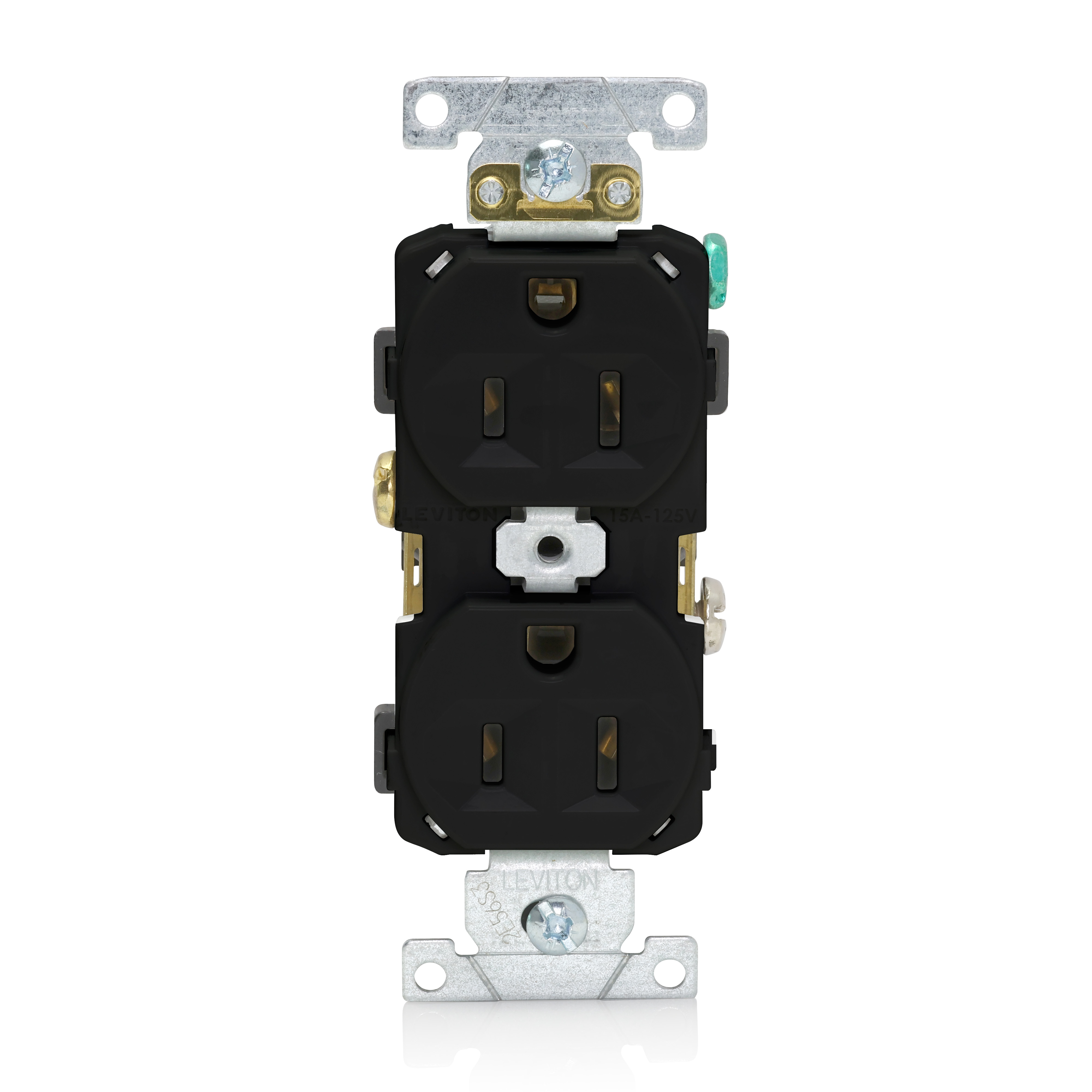 Product image for 15 Amp Duplex Receptacle/Outlet, Commercial Grade, Self-Grounding