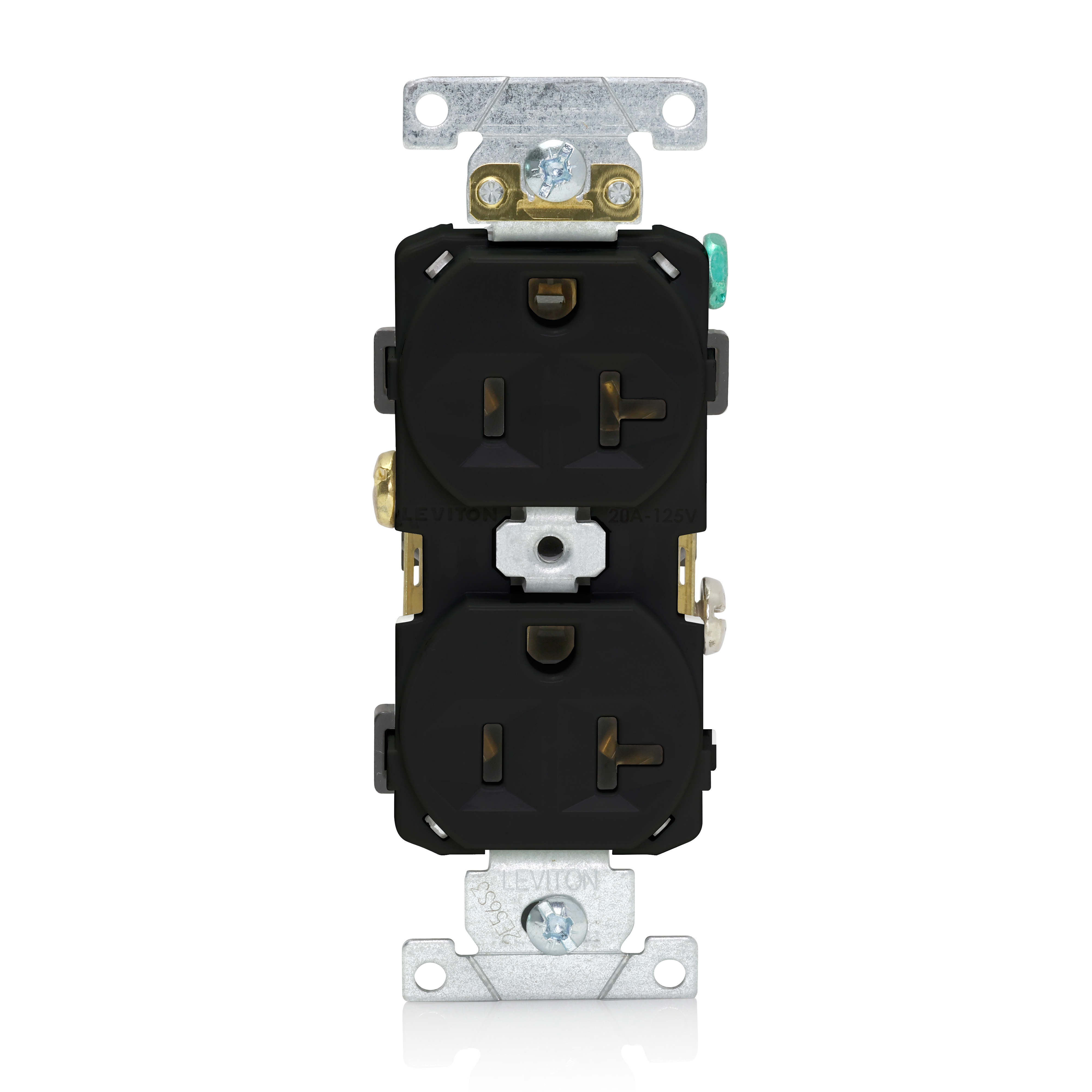 Product image for 20 Amp Duplex Receptacle/Outlet, Commercial Grade, Self-Grounding