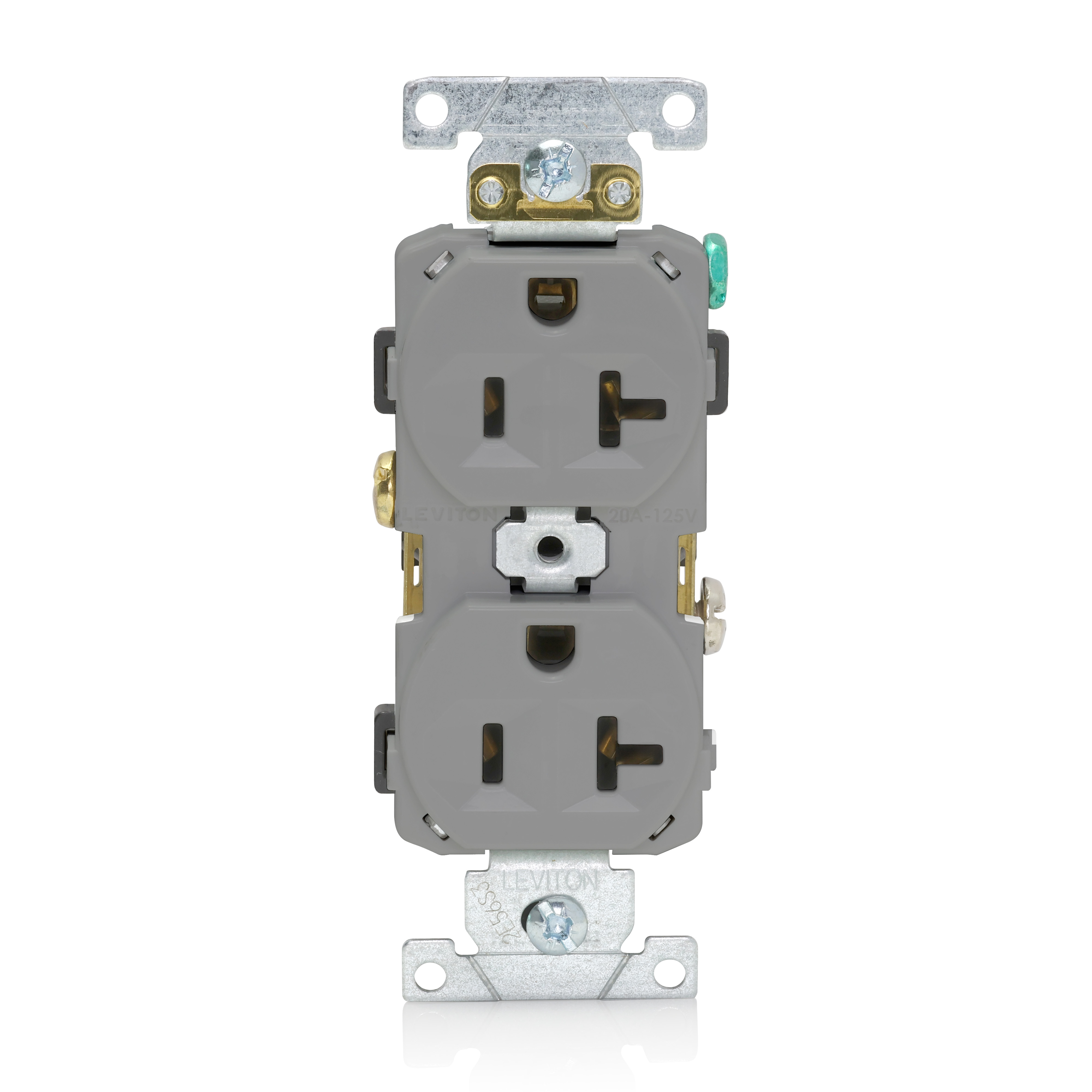 Product image for 20 Amp Duplex Receptacle/Outlet, Commercial Grade, Self-Grounding