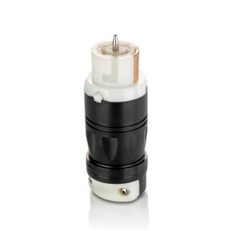 Product image for 50 Amp, 125/250 Volt, Black & White Locking Connector, Industrial Grade
