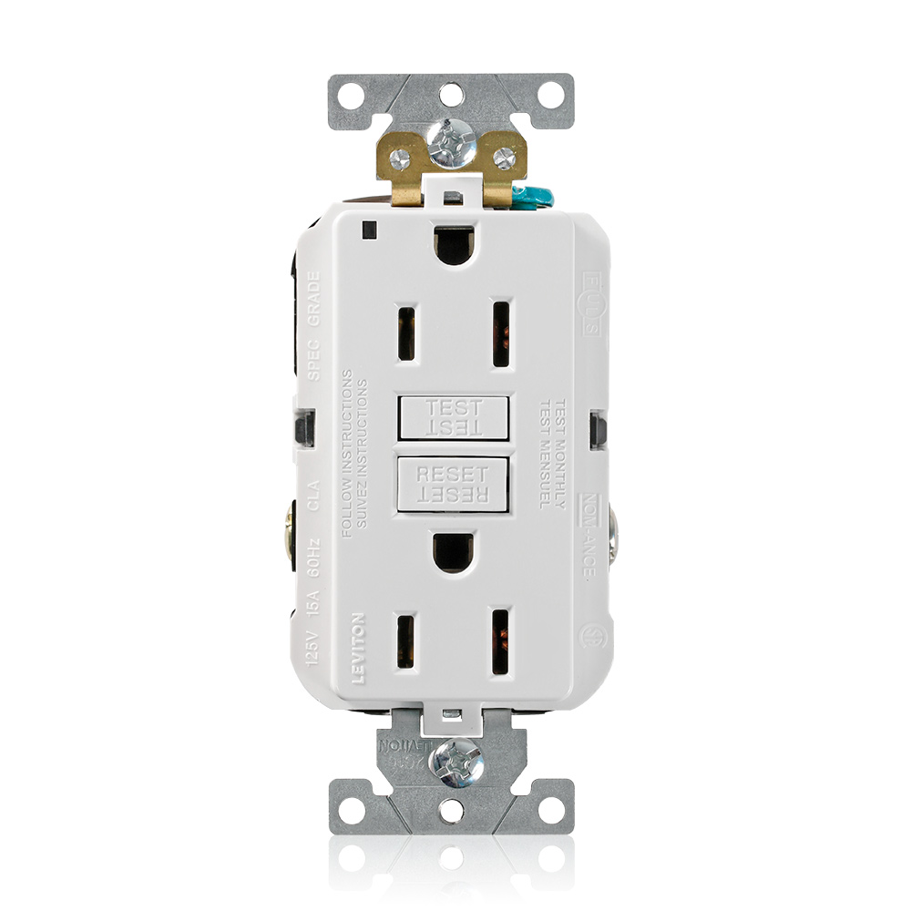 Product image for 15 Amp, SmartlockPro® GFCI Receptacle/Outlet, Industrial Grade