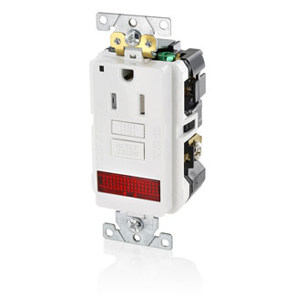 Product image for 15 Amp SmartlockPro® GFCI Receptacle/Outlet with Pilot Light, Industrial Grade, Tamper-Resistant