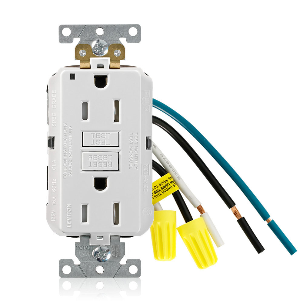 Product image for 15 Amp SmartlockPro® GFCI Receptacle/Outlet, Industrial Grade, Tamper-Resistant