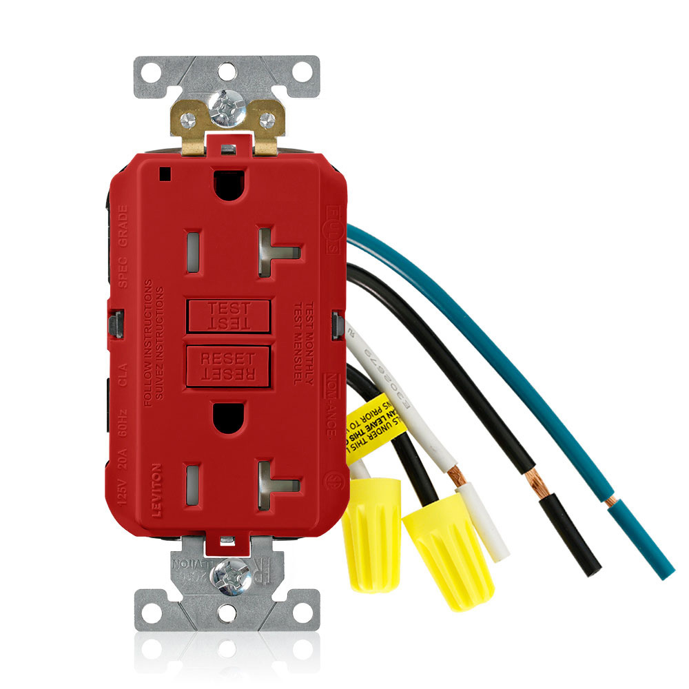 Product image for 20 Amp SmartlockPro® GFCI Receptacle/Outlet, Industrial Grade, Tamper-Resistant