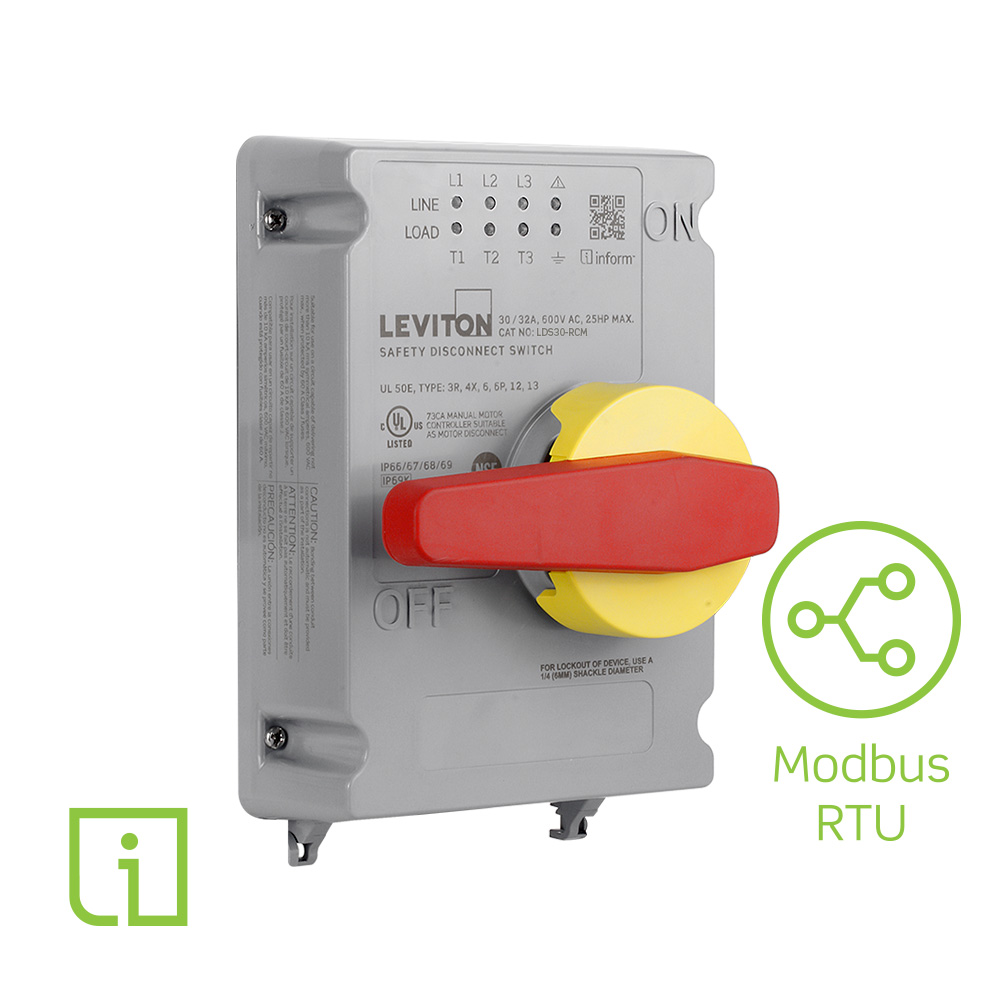 Product image for 30/32 Amp Non-Fused Disconnect Switch Replacement Cover with Local and Remote Monitoring (via Modbus RTU) Inform™ Technology – Powerswitch<sup>®</sup>