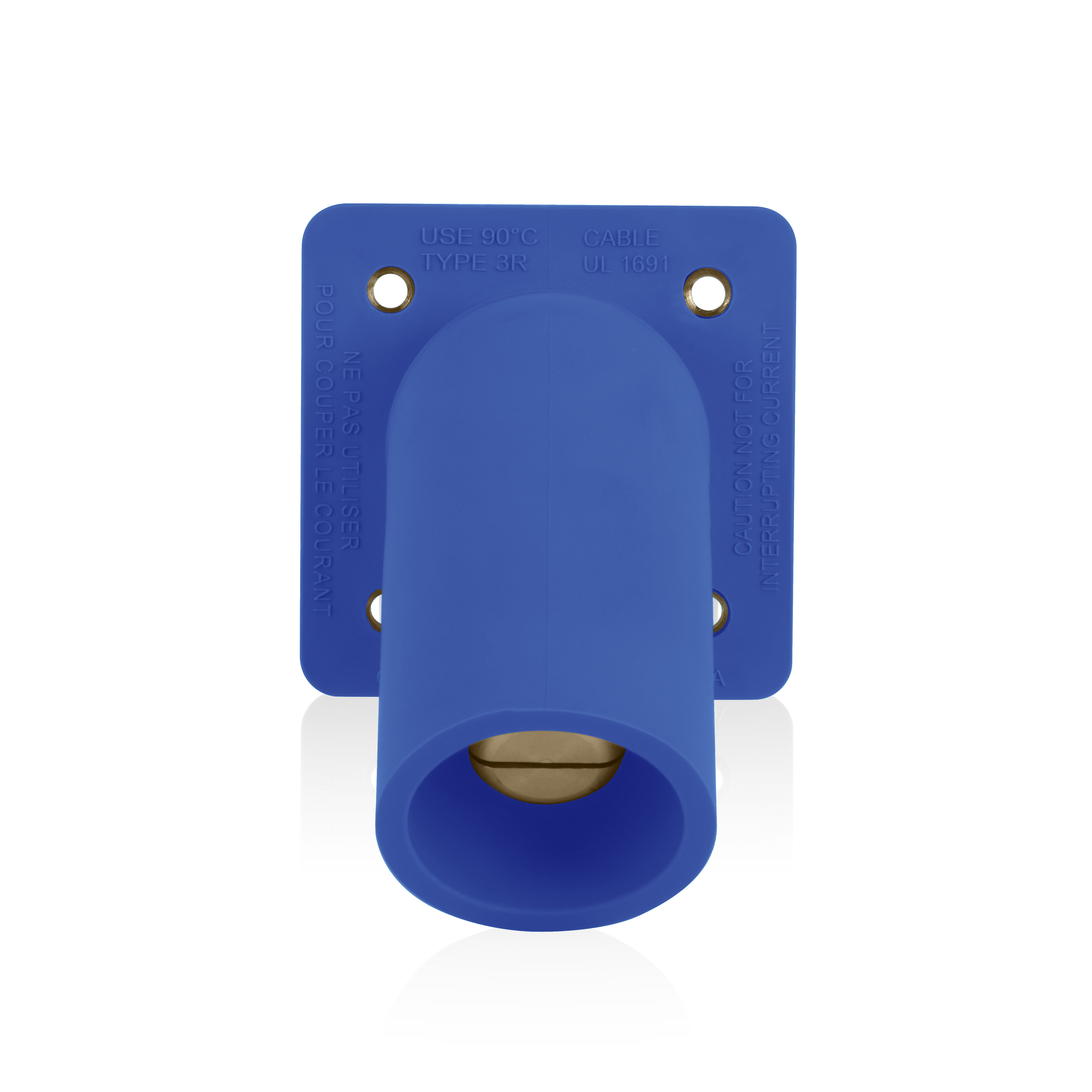 Product image for 16 Series Male Receptacle, 45-Degree, #2-4/0 AWG, Double Hole Bus Bar, Self-Clinching Nuts