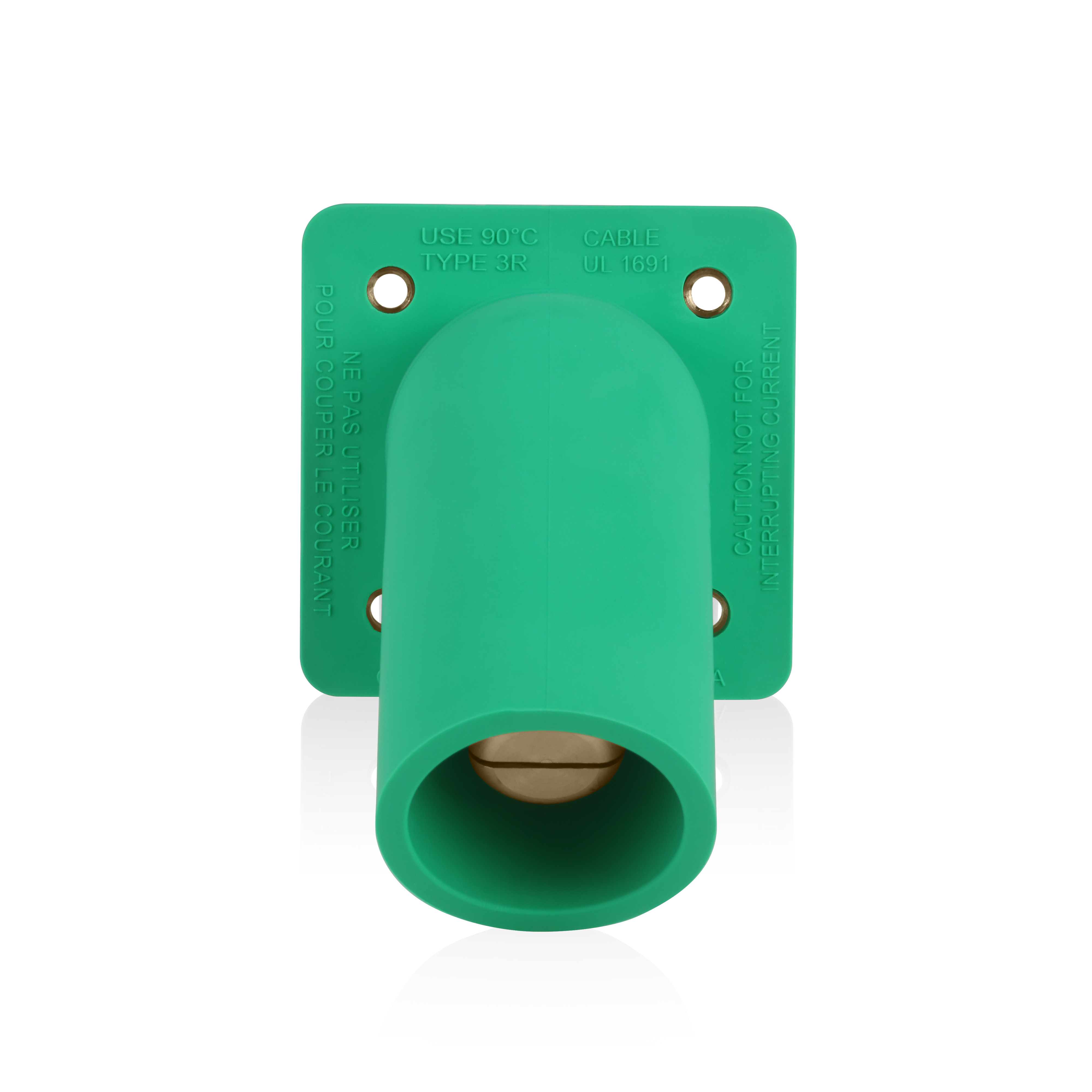 Product image for 16 Series Male Receptacle, 45-Degree, #2-4/0 AWG, Double Hole Bus Bar, Self-Clinching Nuts