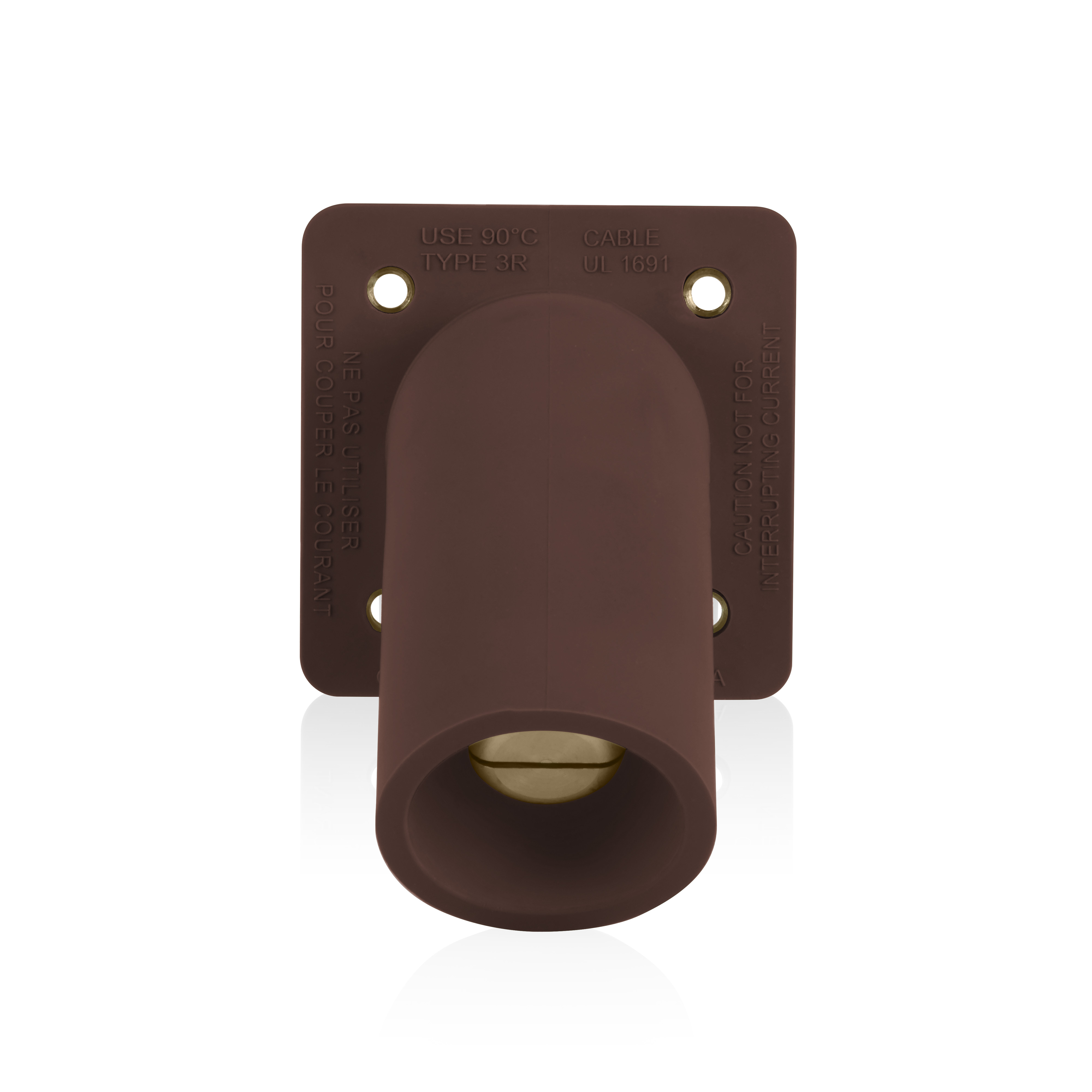Product image for 16 Series Male Receptacle, 45-Degree, #2-4/0 AWG, Double Hole Bus Bar, Self-Clinching Nuts