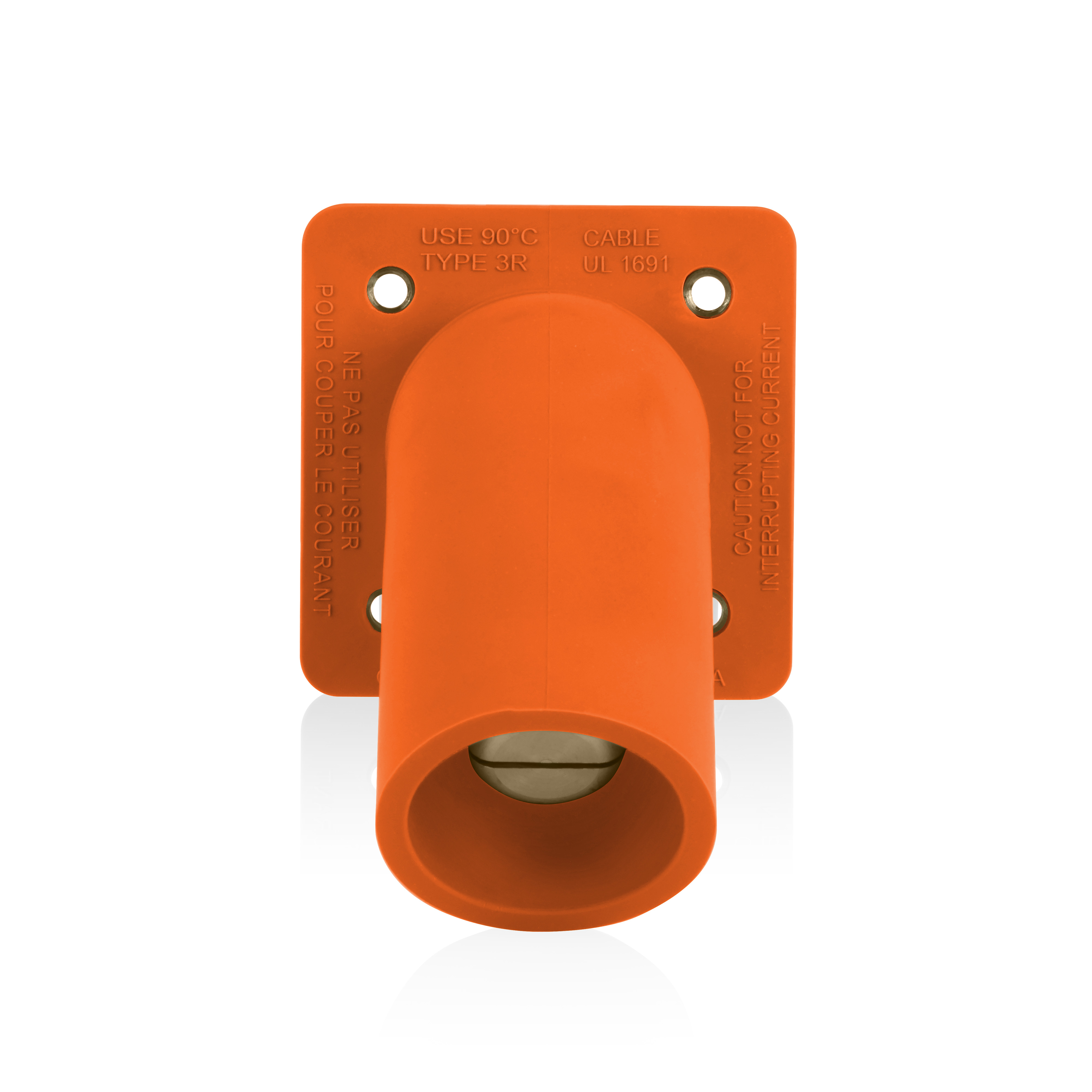 Product image for 16 Series Male Receptacle, 45-Degree, #2-4/0 AWG, Double Hole Bus Bar, Self-Clinching Nuts