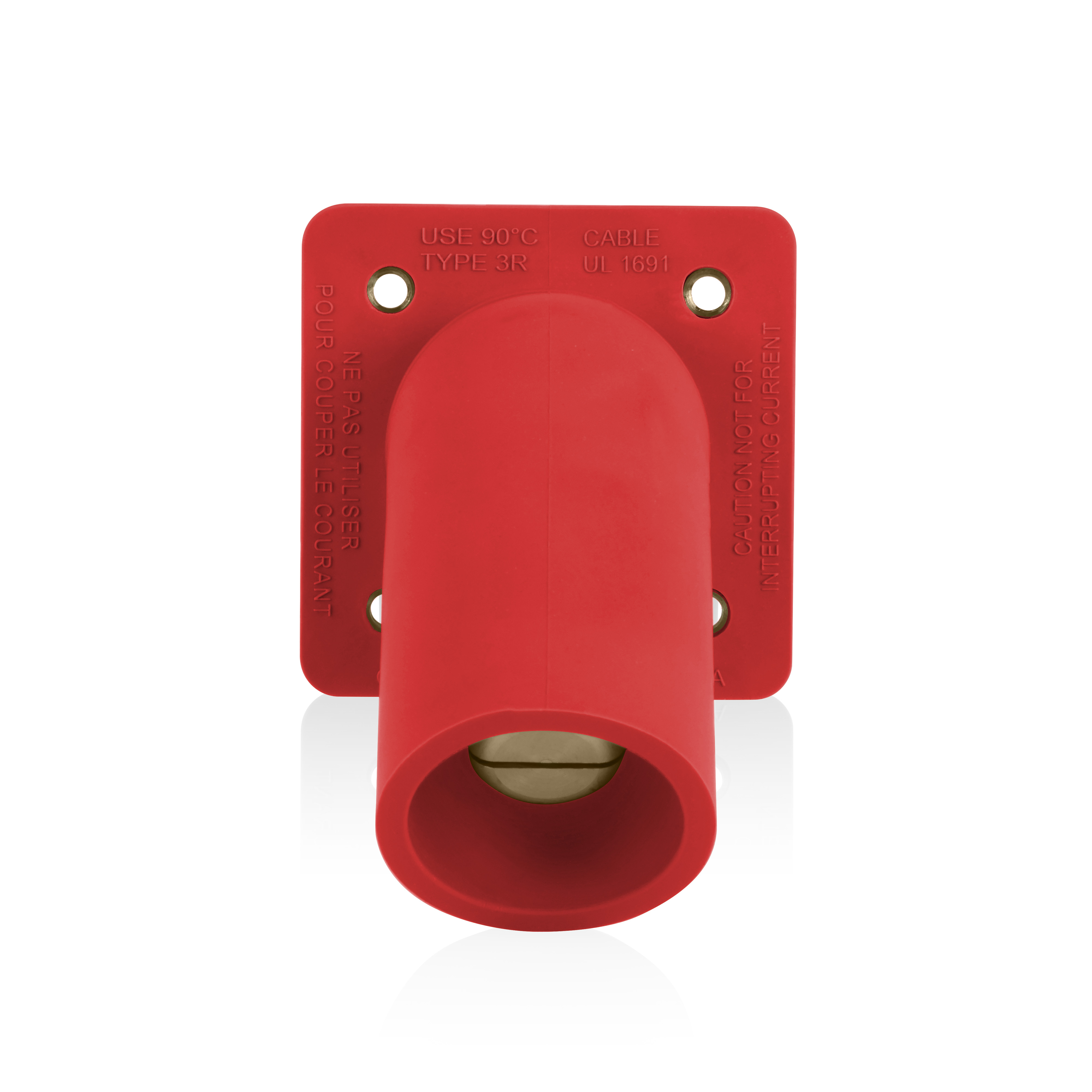 Product image for 16 Series Male Receptacle, 45-Degree, #2-4/0 AWG, Double Hole Bus Bar, Self-Clinching Nuts
