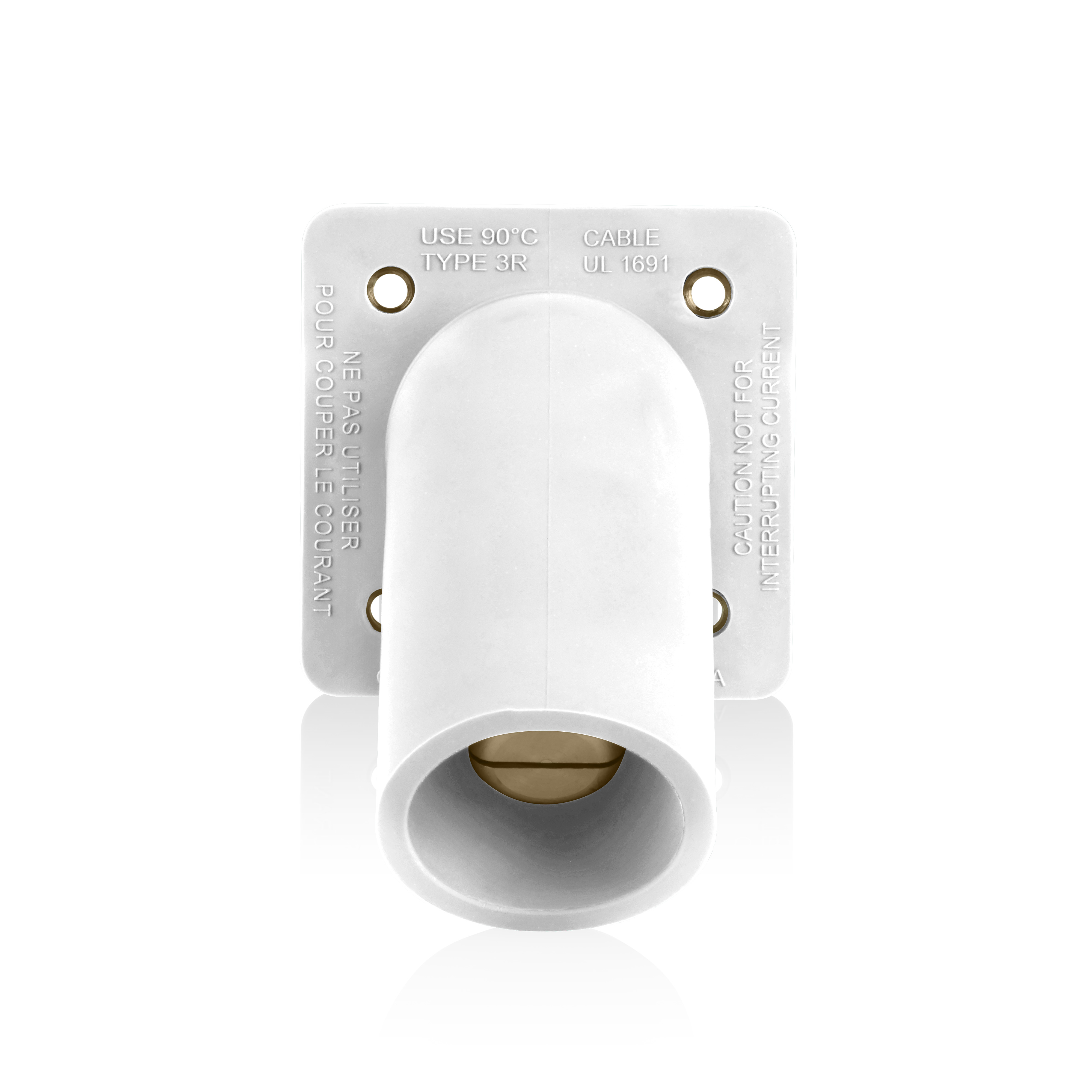 Product image for 16 Series Male Receptacle, 45-Degree, #2-4/0 AWG, Double Hole Bus Bar, Self-Clinching Nuts
