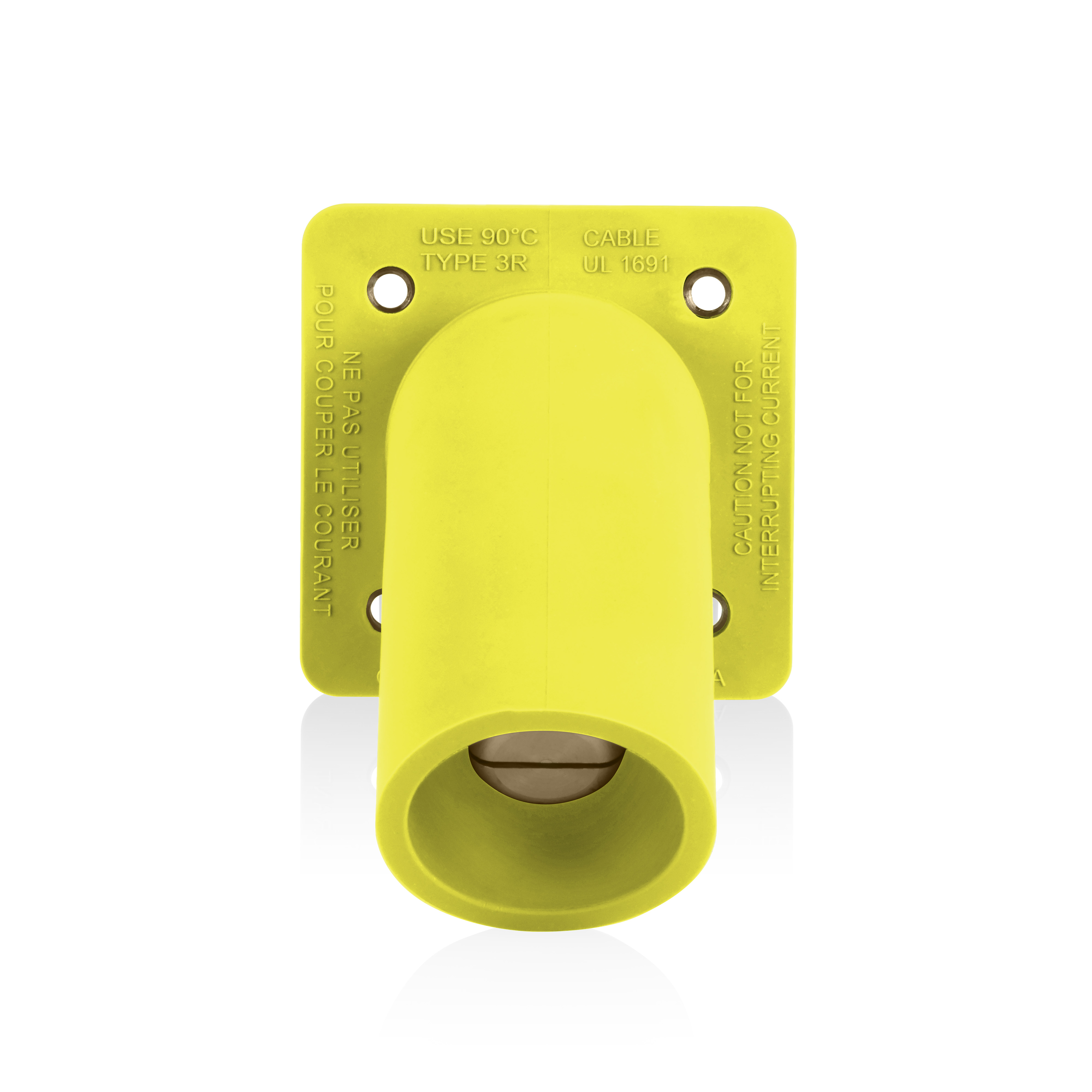 Product image for 16 Series Male Receptacle, 45-Degree, #2-4/0 AWG, Double Hole Bus Bar, Self-Clinching Nuts