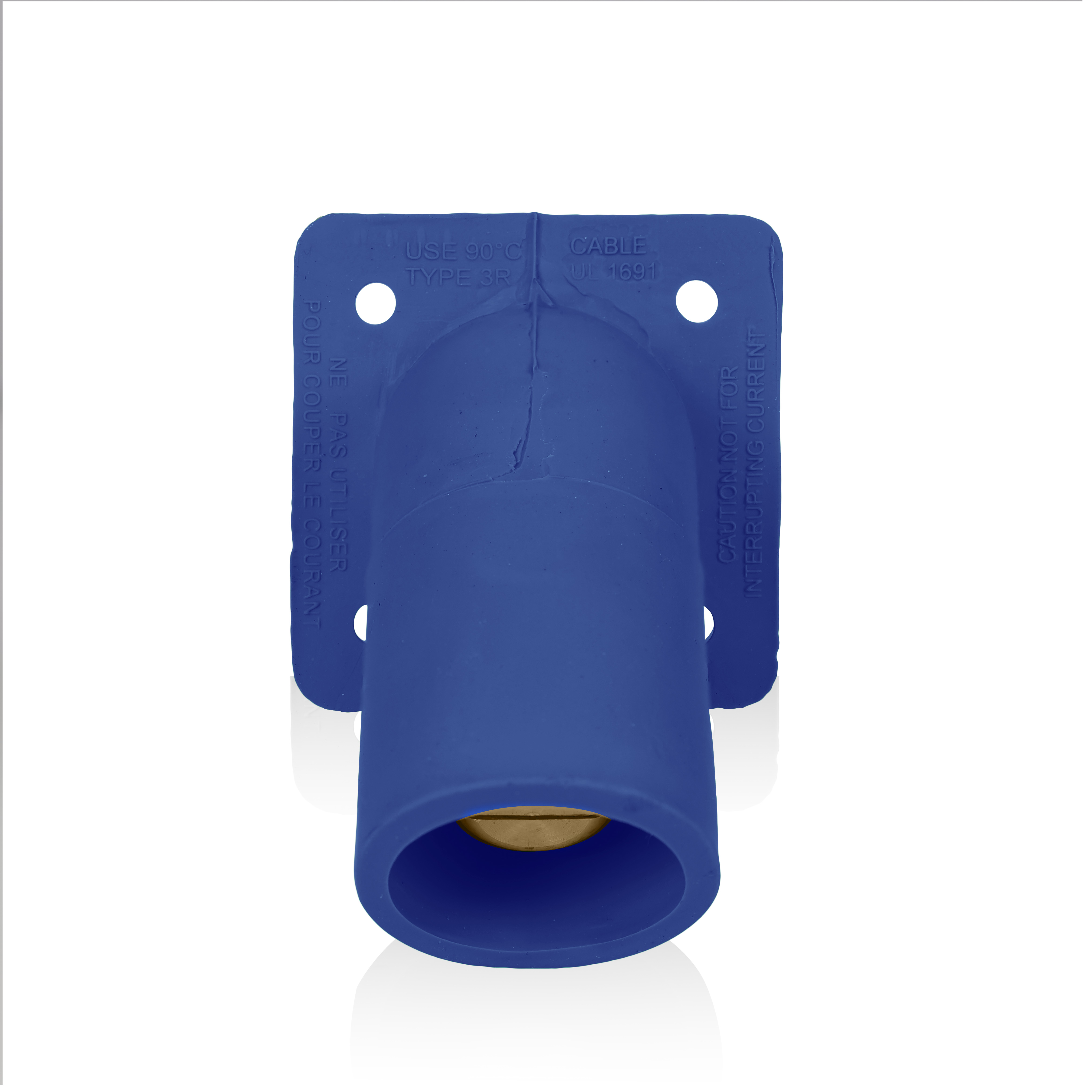 Product image for 16 Series Male Receptacle, 45-Degree, #2-4/0 AWG, Double Hole Bus Bar