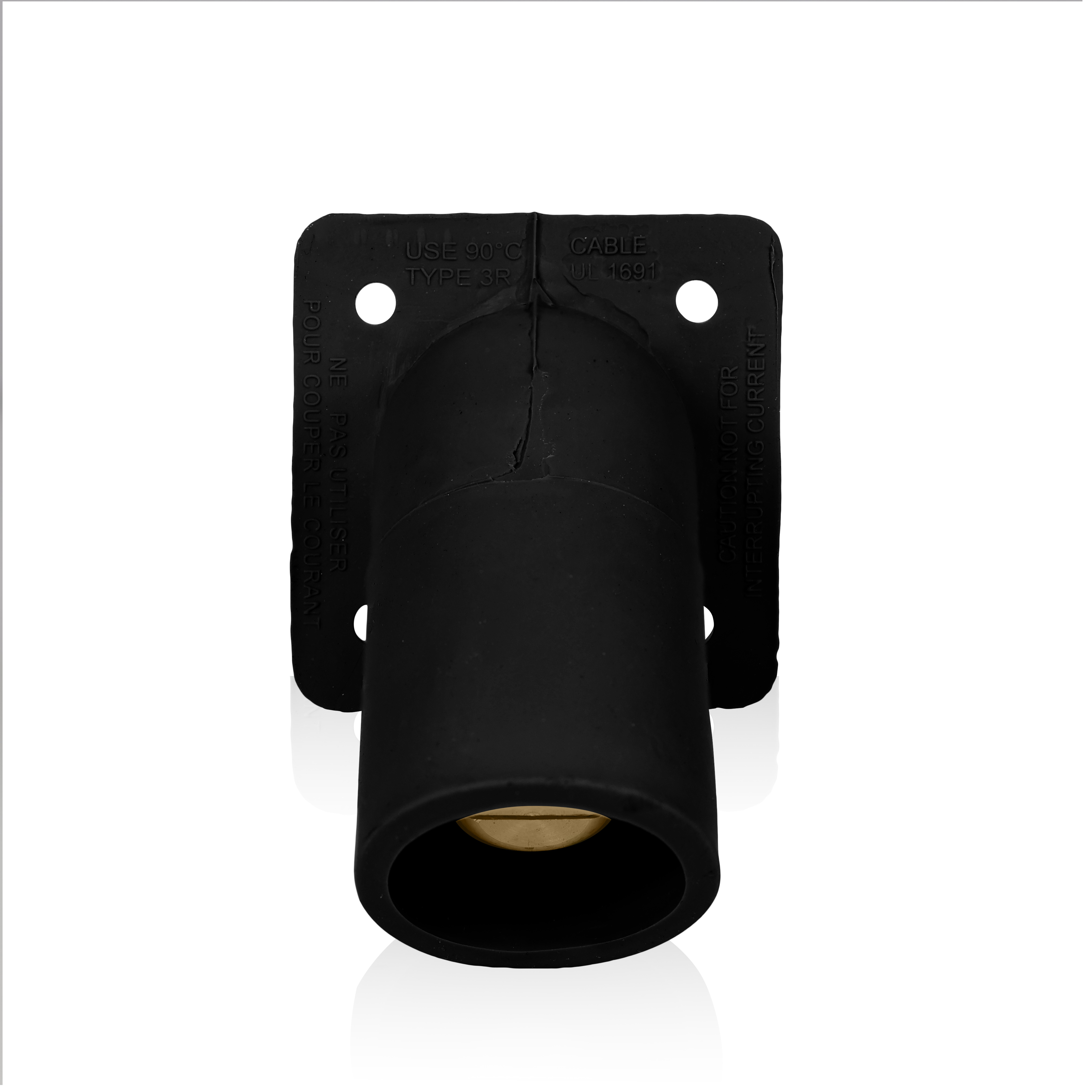 Product image for 16 Series Male Receptacle, 45-Degree, #2-4/0 AWG, Double Hole Bus Bar