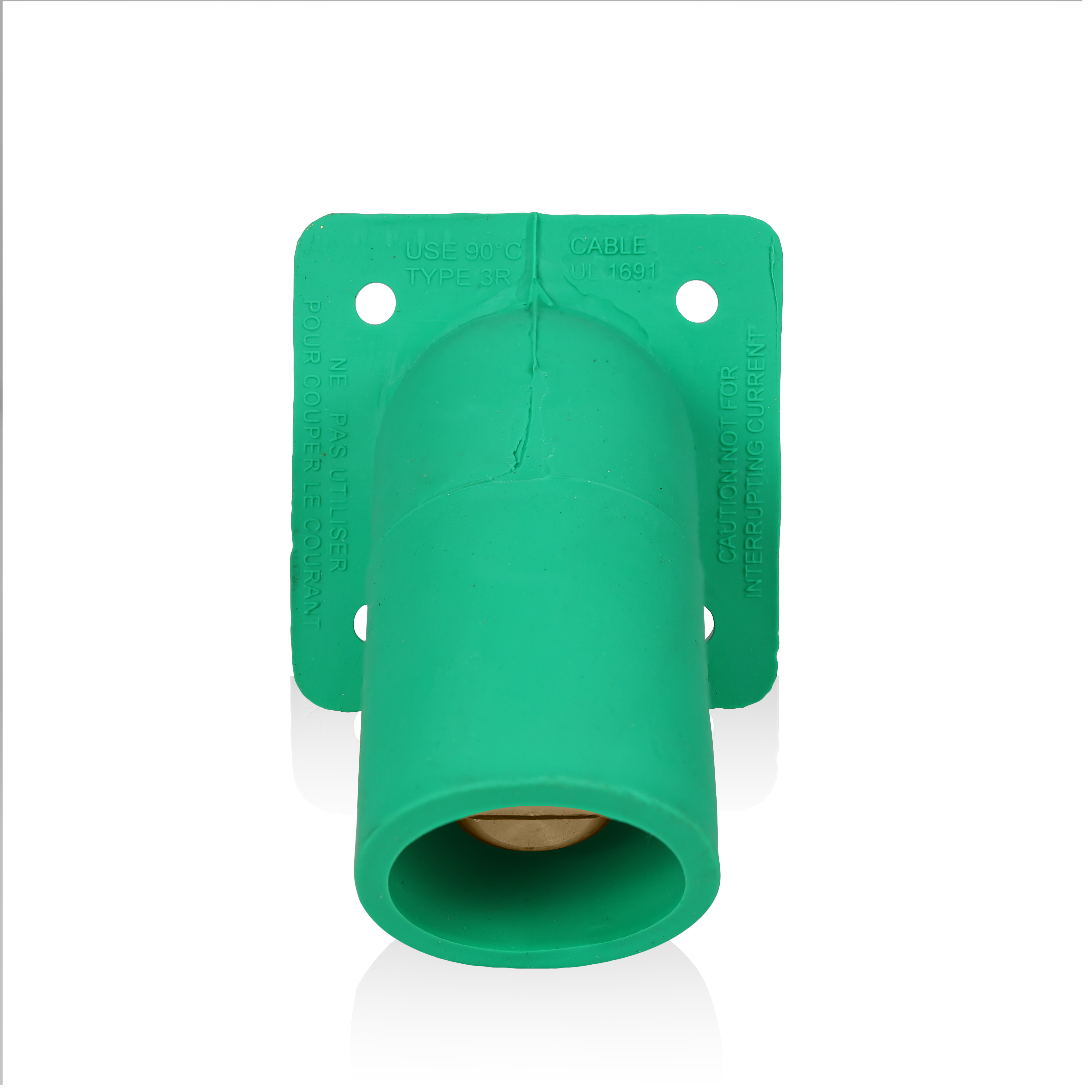 Product image for 16 Series Male Receptacle, 45-Degree, #2-4/0 AWG, Double Hole Bus Bar