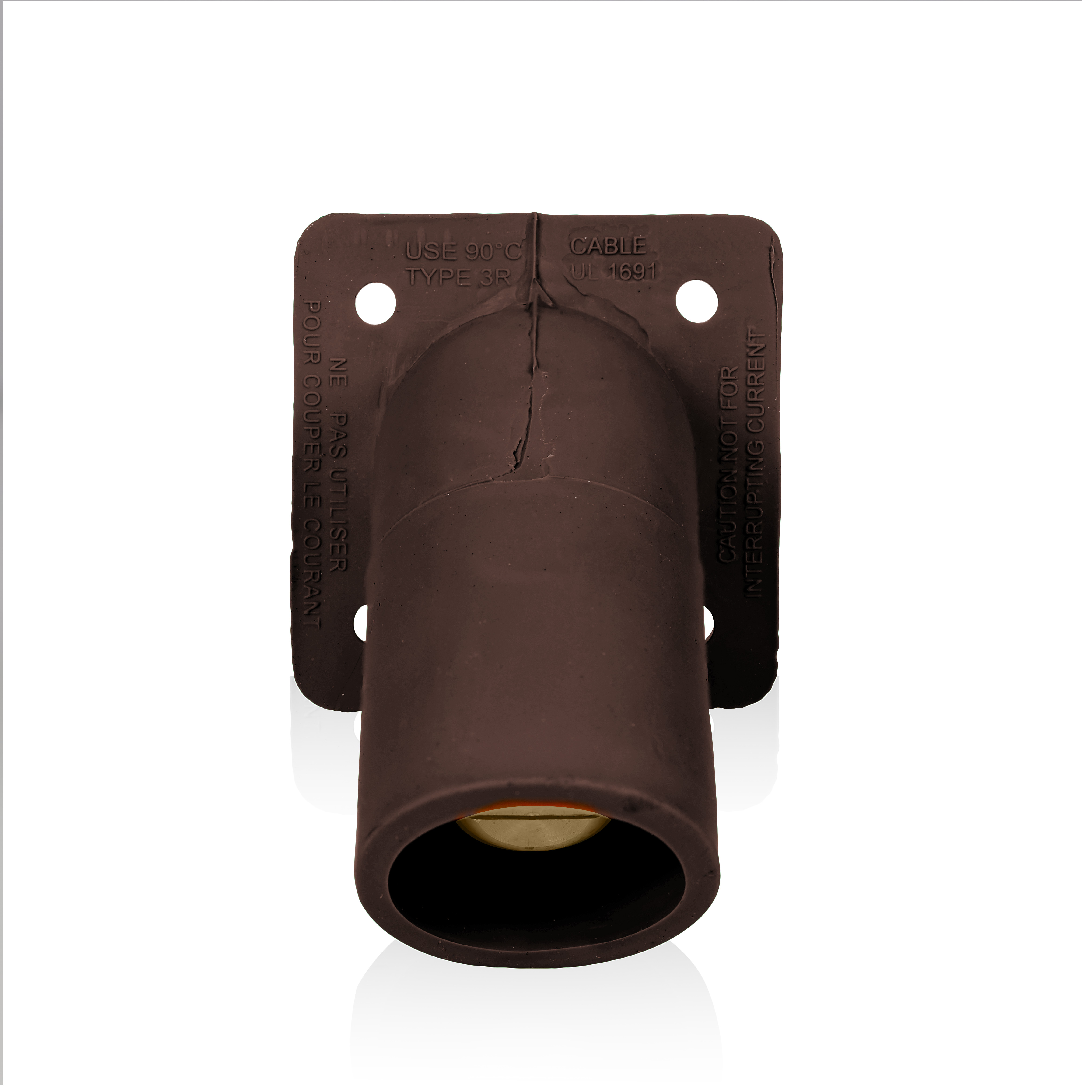 Product image for 16 Series Male Receptacle, 45-Degree, #2-4/0 AWG, Double Hole Bus Bar