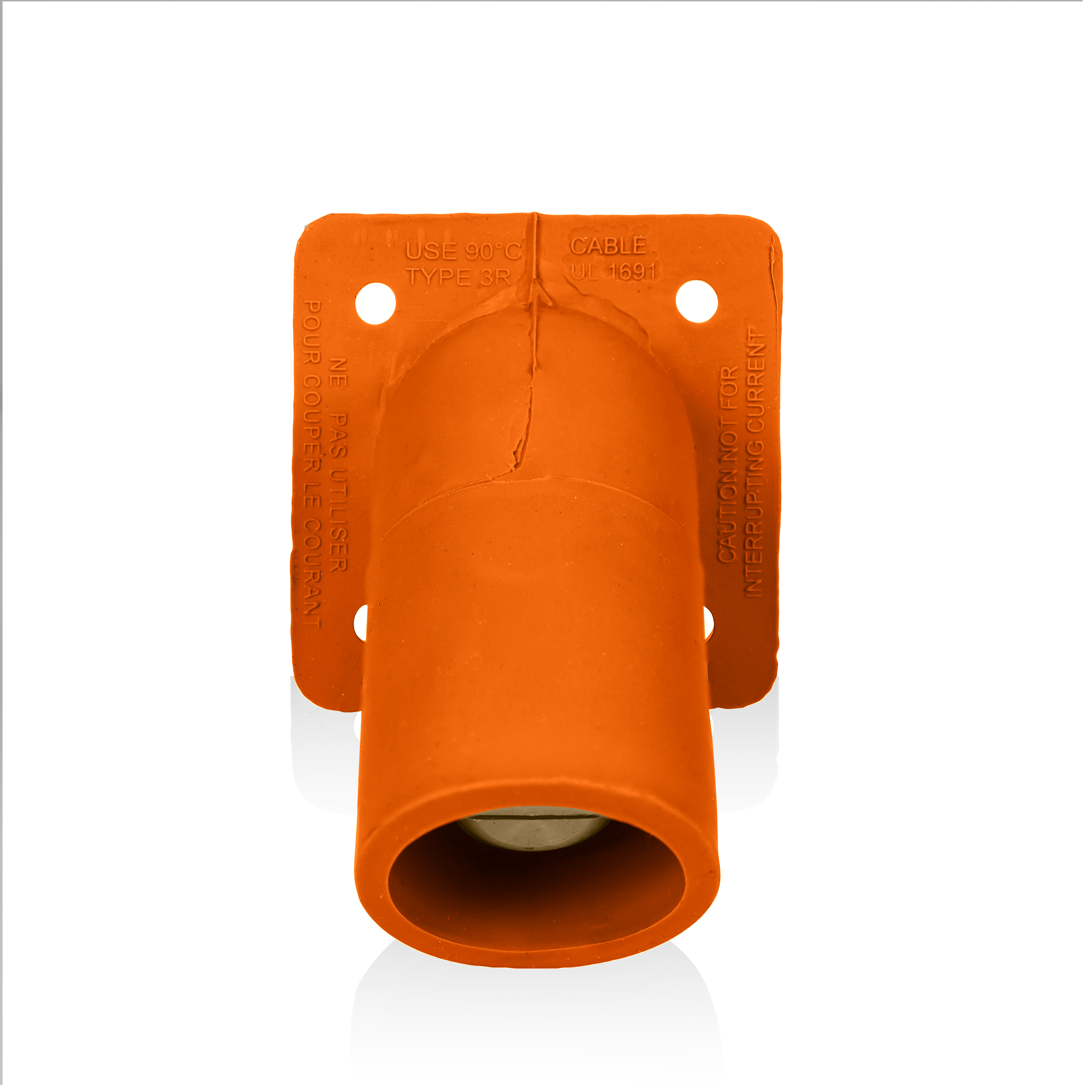 Product image for 16 Series Male Receptacle, 45-Degree, #2-4/0 AWG, Double Hole Bus Bar
