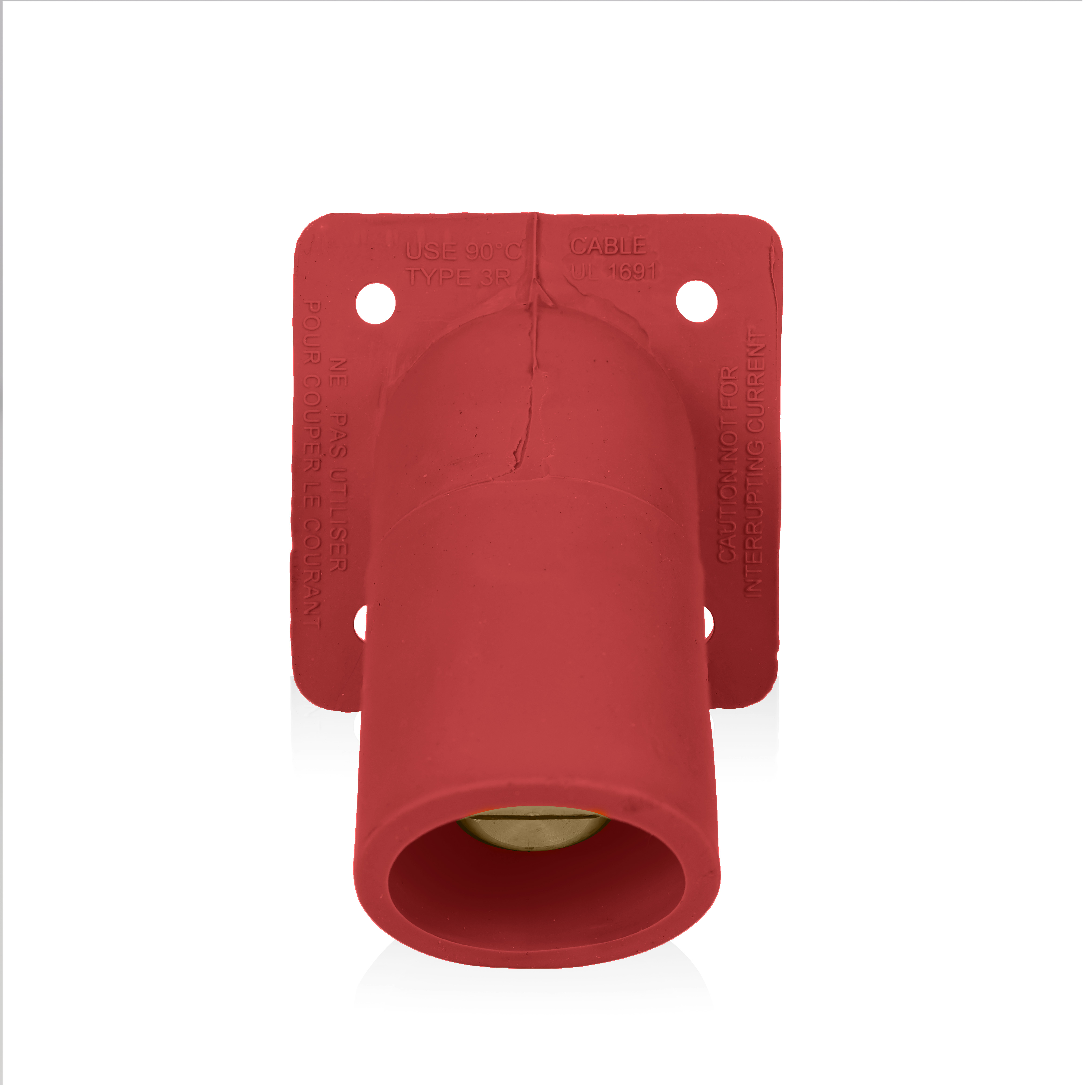 Product image for 16 Series Male Receptacle, 45-Degree, #2-4/0 AWG, Double Hole Bus Bar