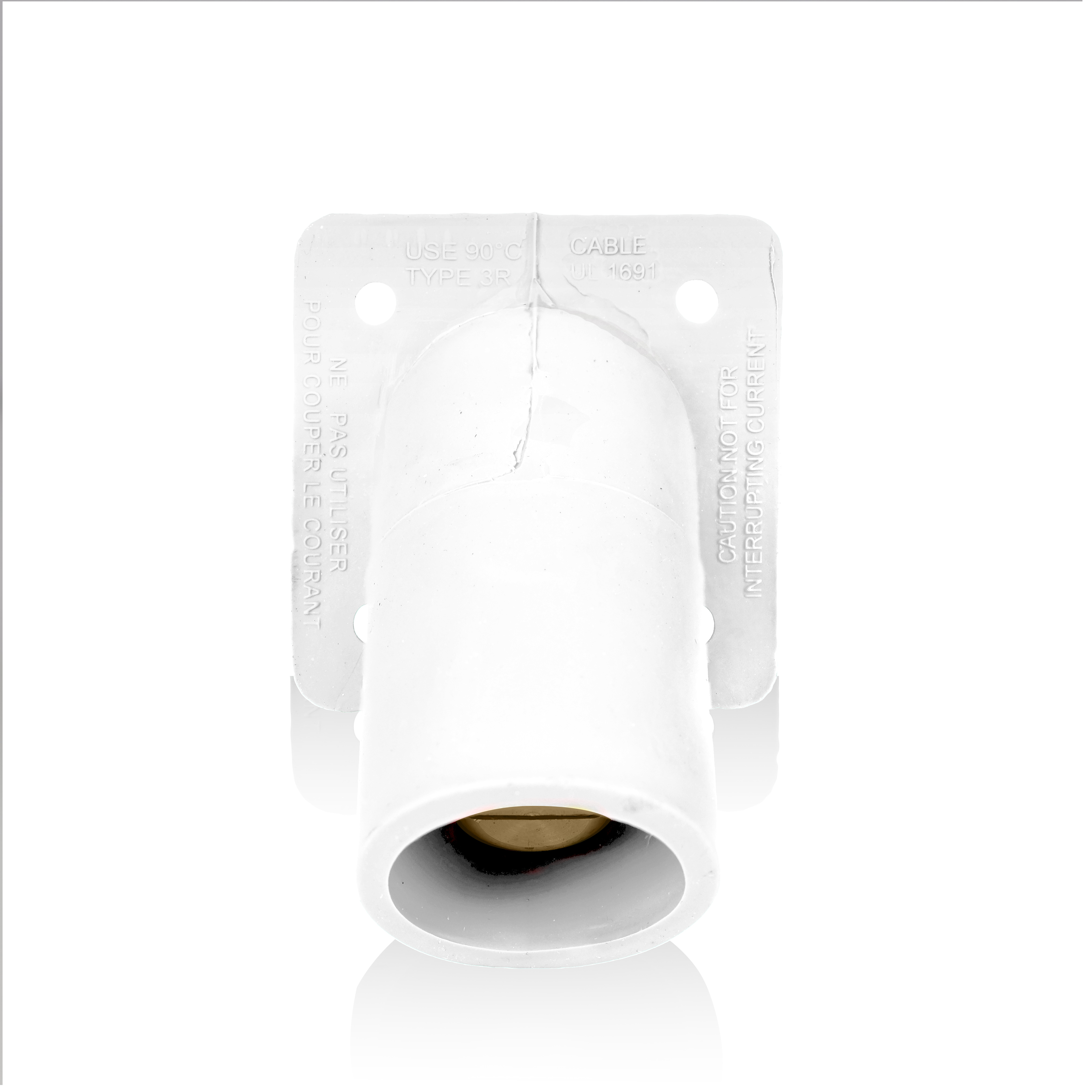 Product image for 16 Series Male Receptacle, 45-Degree, #2-4/0 AWG, Double Hole Bus Bar