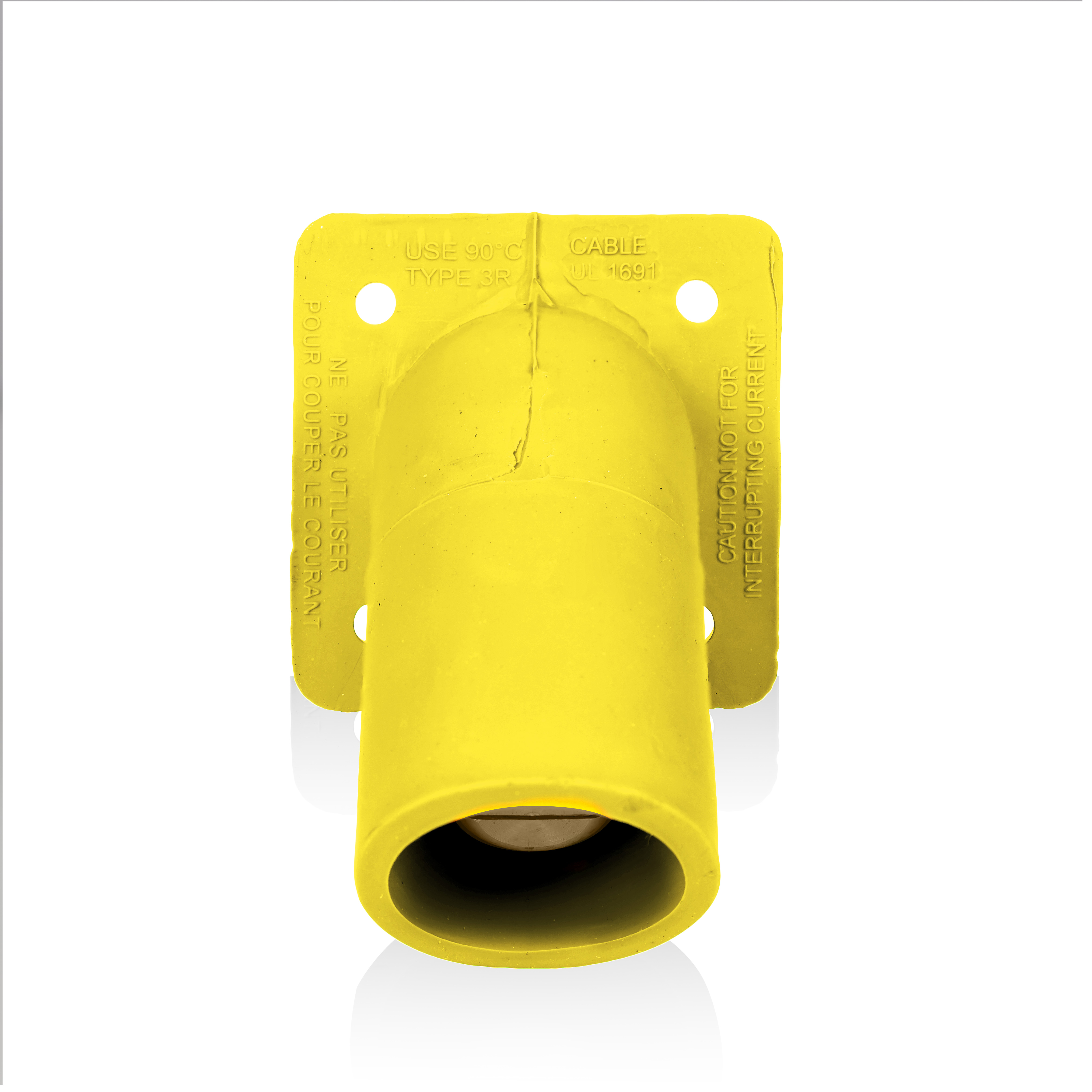 Product image for 16 Series Male Receptacle, 45-Degree, #2-4/0 AWG, Double Hole Bus Bar