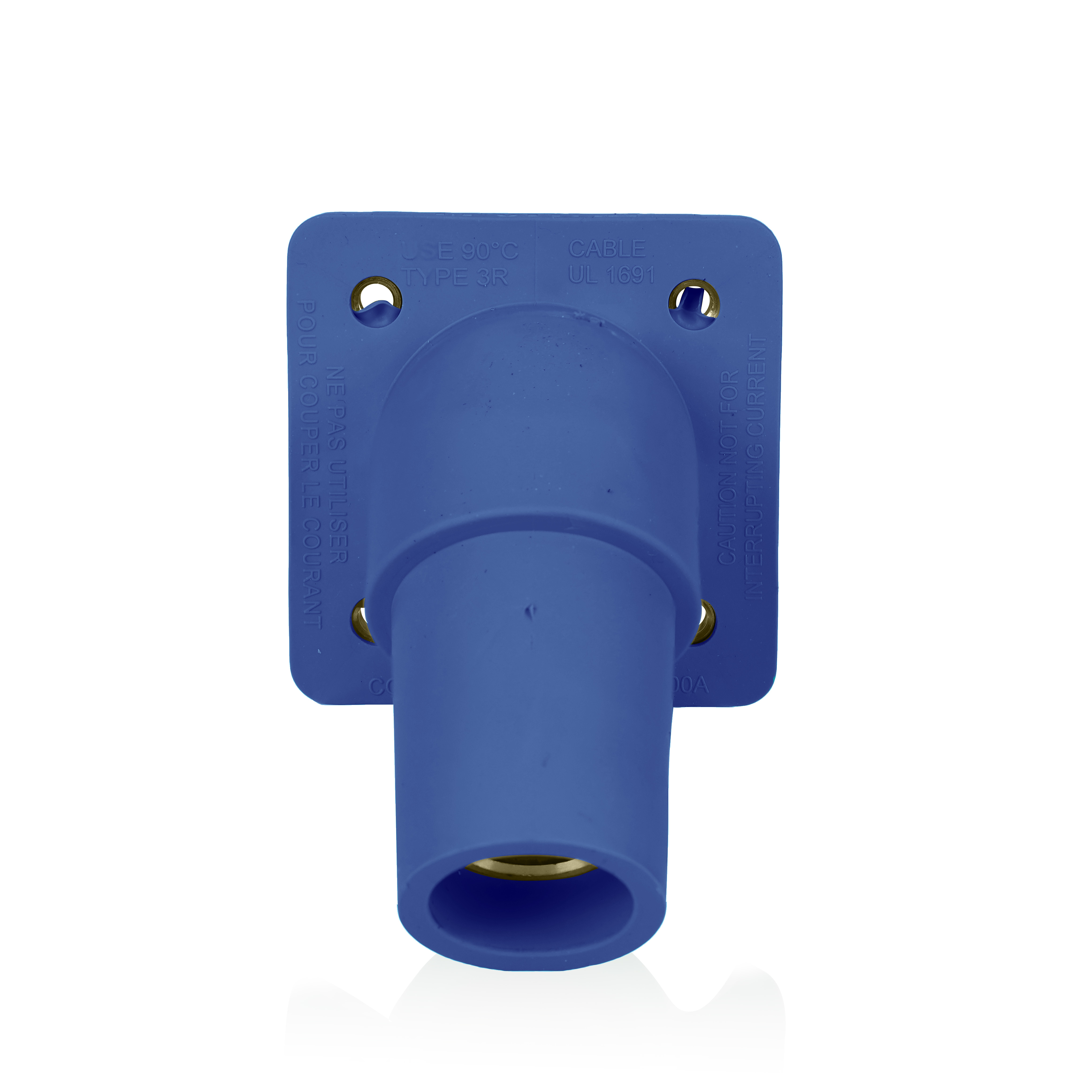 Product image for 16 Series Female Receptacle, 45-Degree, #2-4/0 AWG, Double Hole Bus Bar, Self-Clinching Nuts