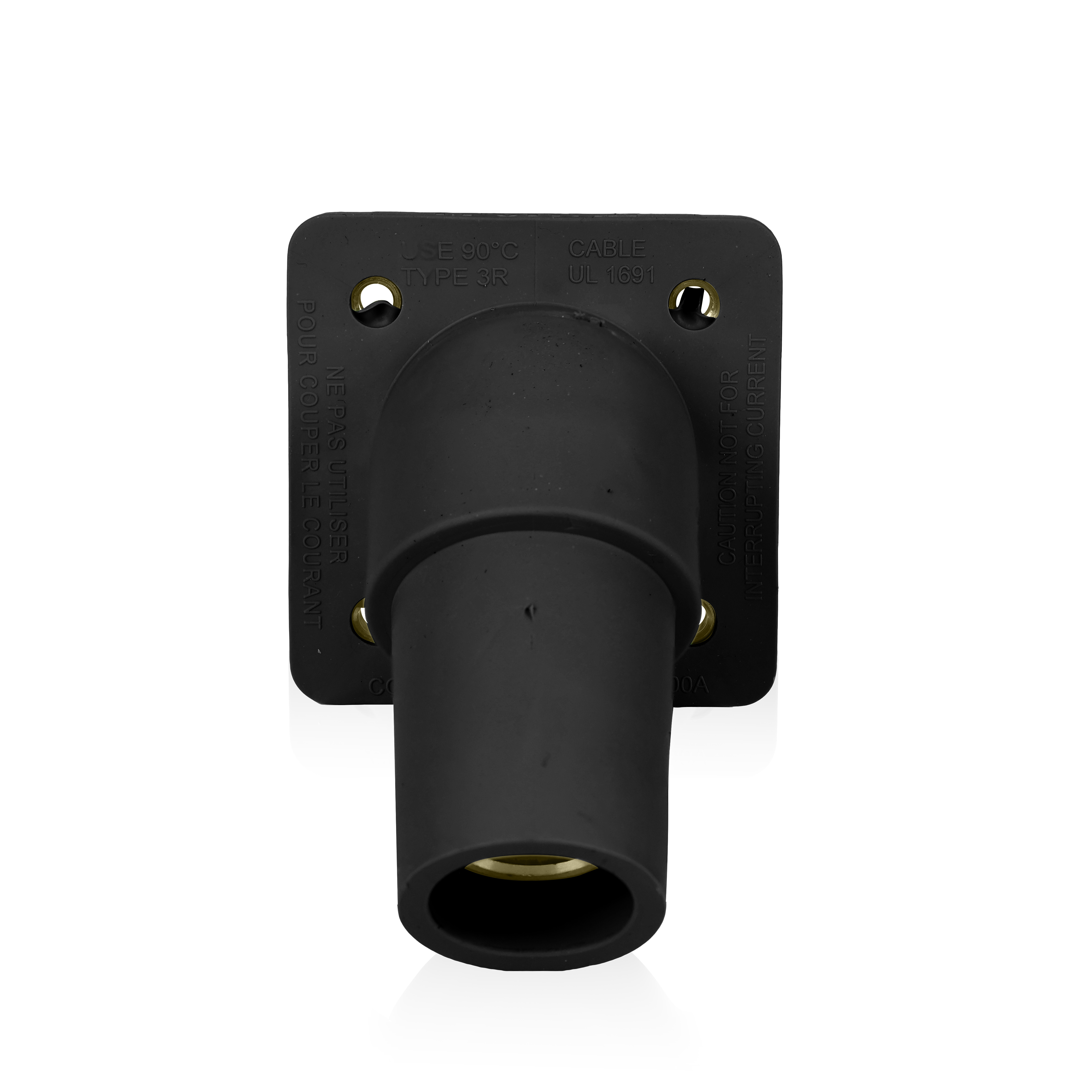 Product image for 16 Series Female Receptacle, 45-Degree, #2-4/0 AWG, Double Hole Bus Bar, Self-Clinching Nuts