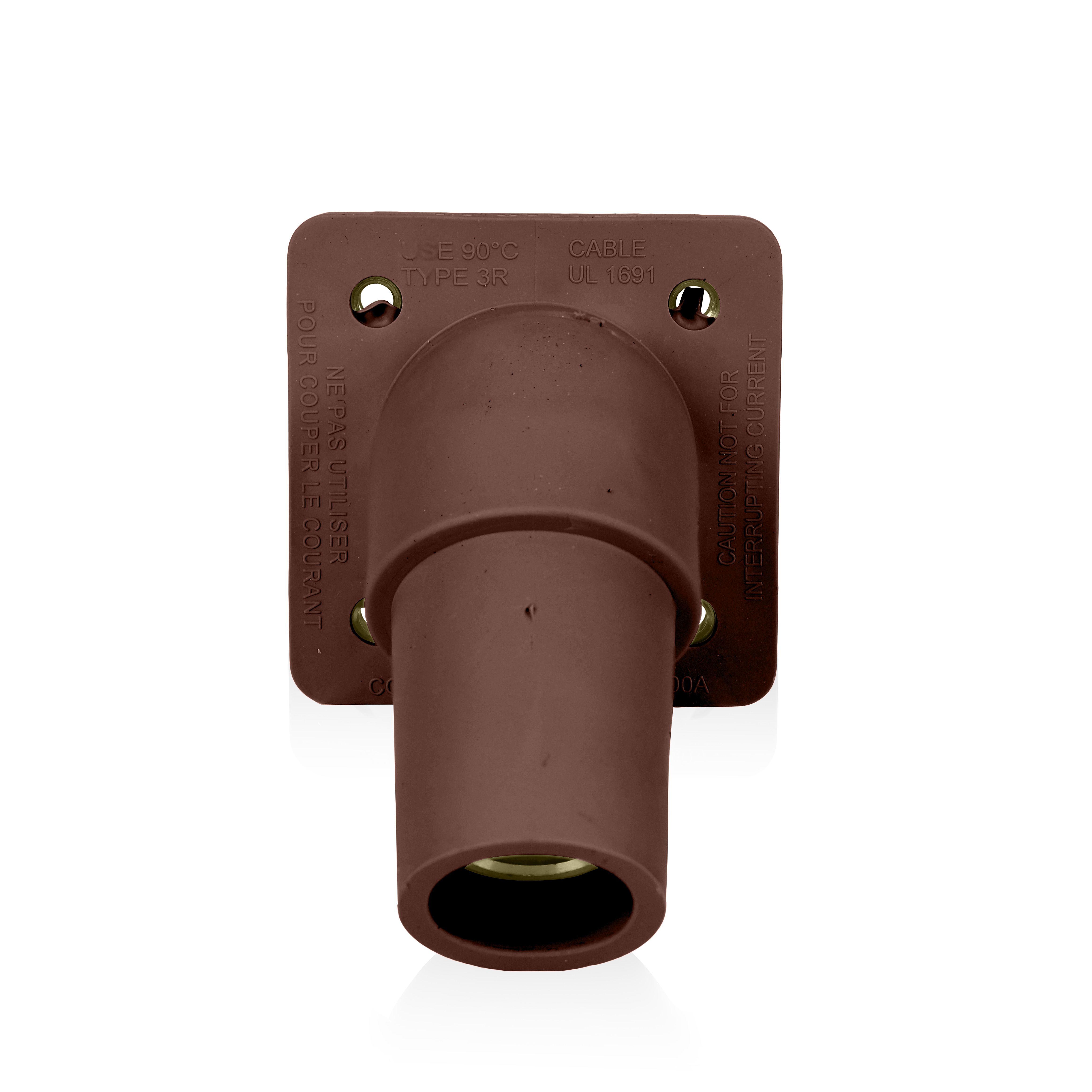 Product image for 16 Series Female Receptacle, 45-Degree, #2-4/0 AWG, Double Hole Bus Bar, Self-Clinching Nuts