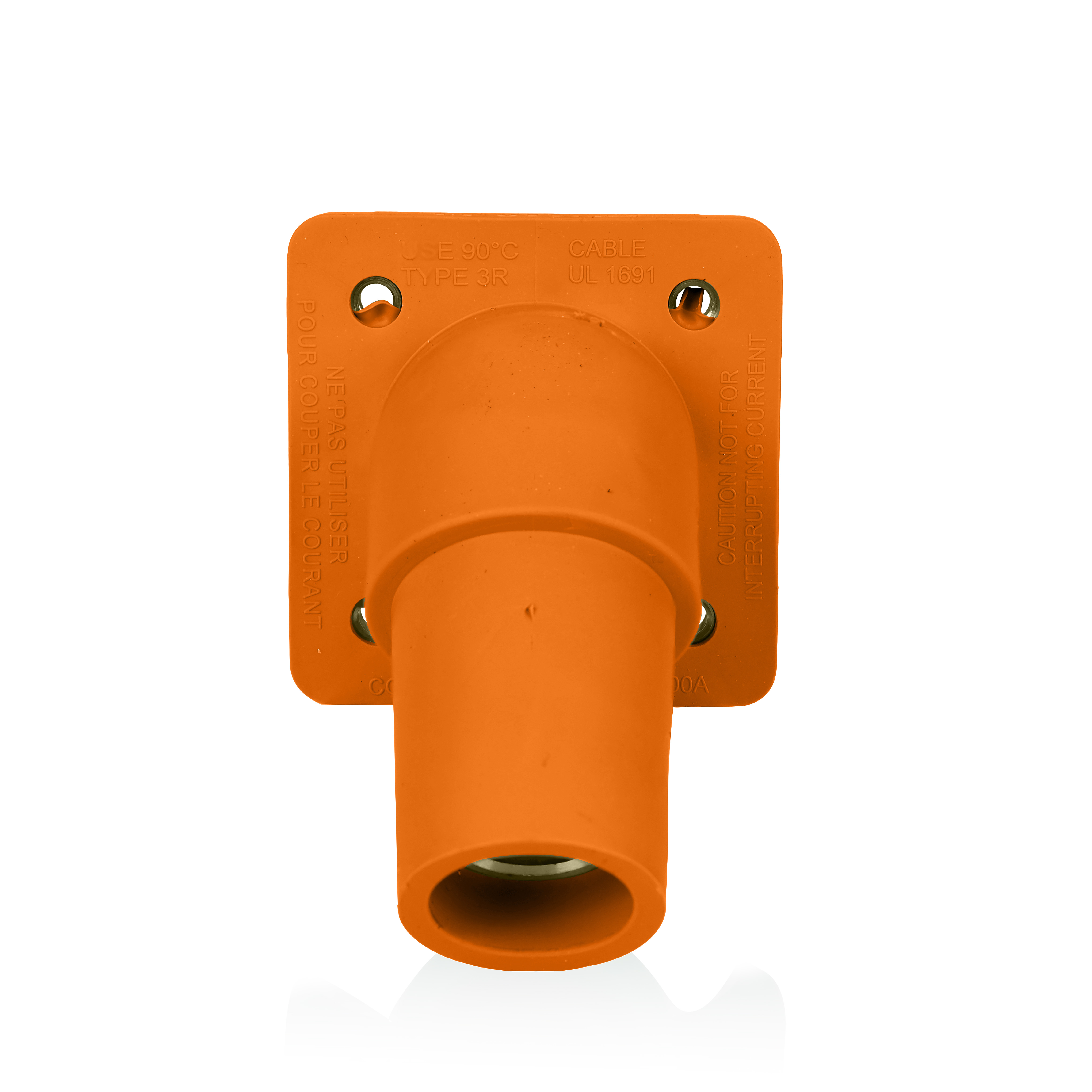 Product image for 16 Series Female Receptacle, 45-Degree, #2-4/0 AWG, Double Hole Bus Bar, Self-Clinching Nuts
