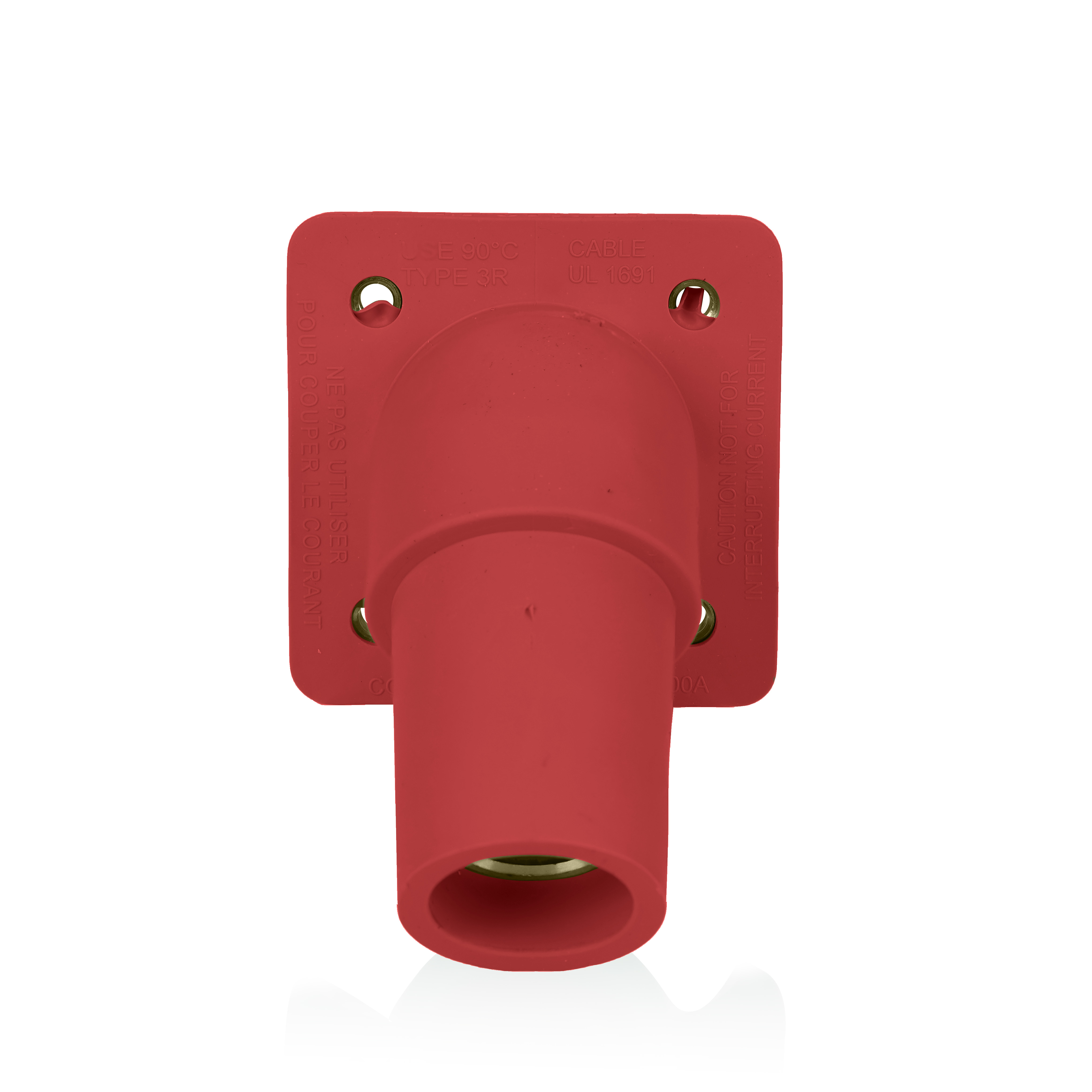 Product image for 16 Series Female Receptacle, 45-Degree, #2-4/0 AWG, Double Hole Bus Bar, Self-Clinching Nuts