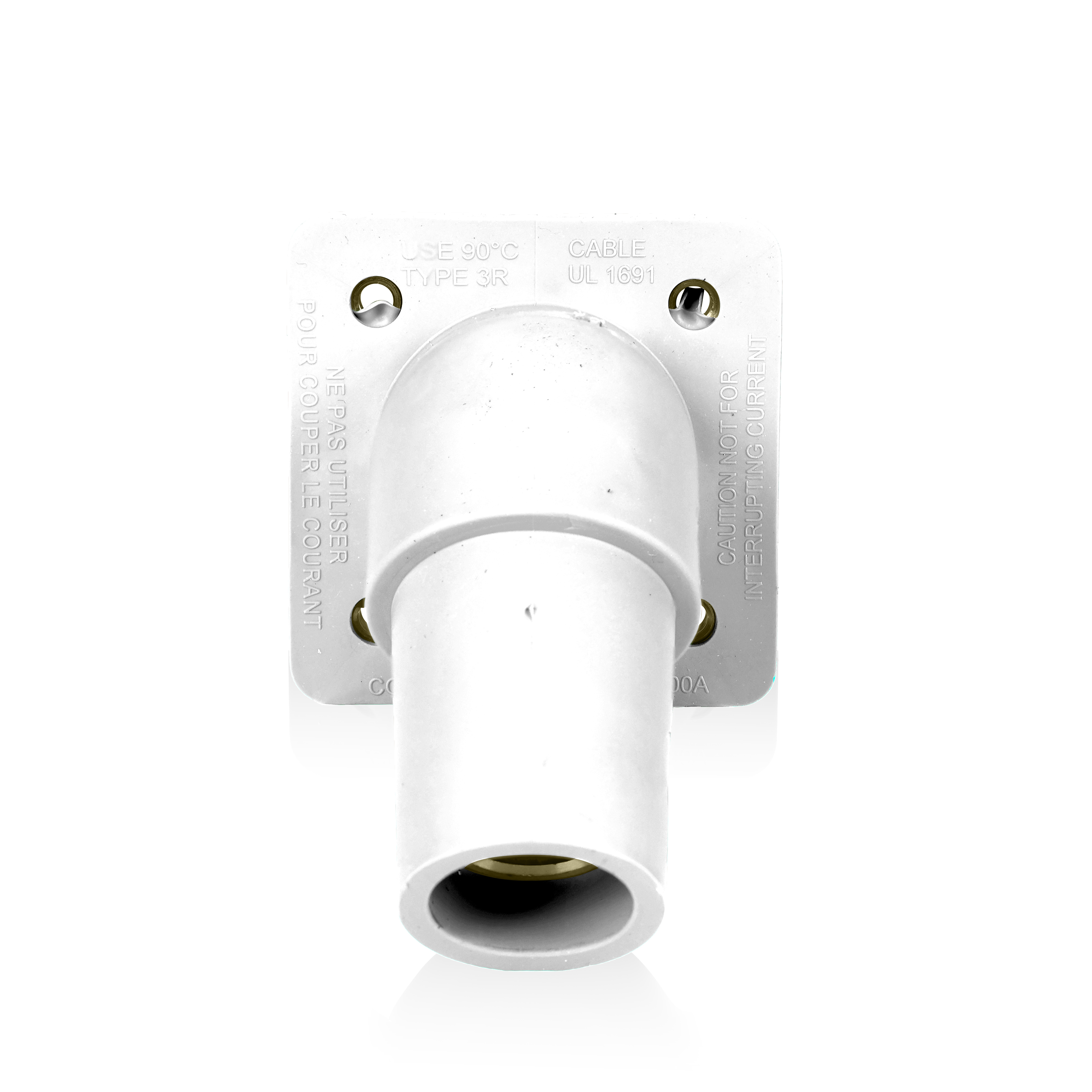 Product image for 16 Series Female Receptacle, 45-Degree, #2-4/0 AWG, Double Hole Bus Bar, Self-Clinching Nuts