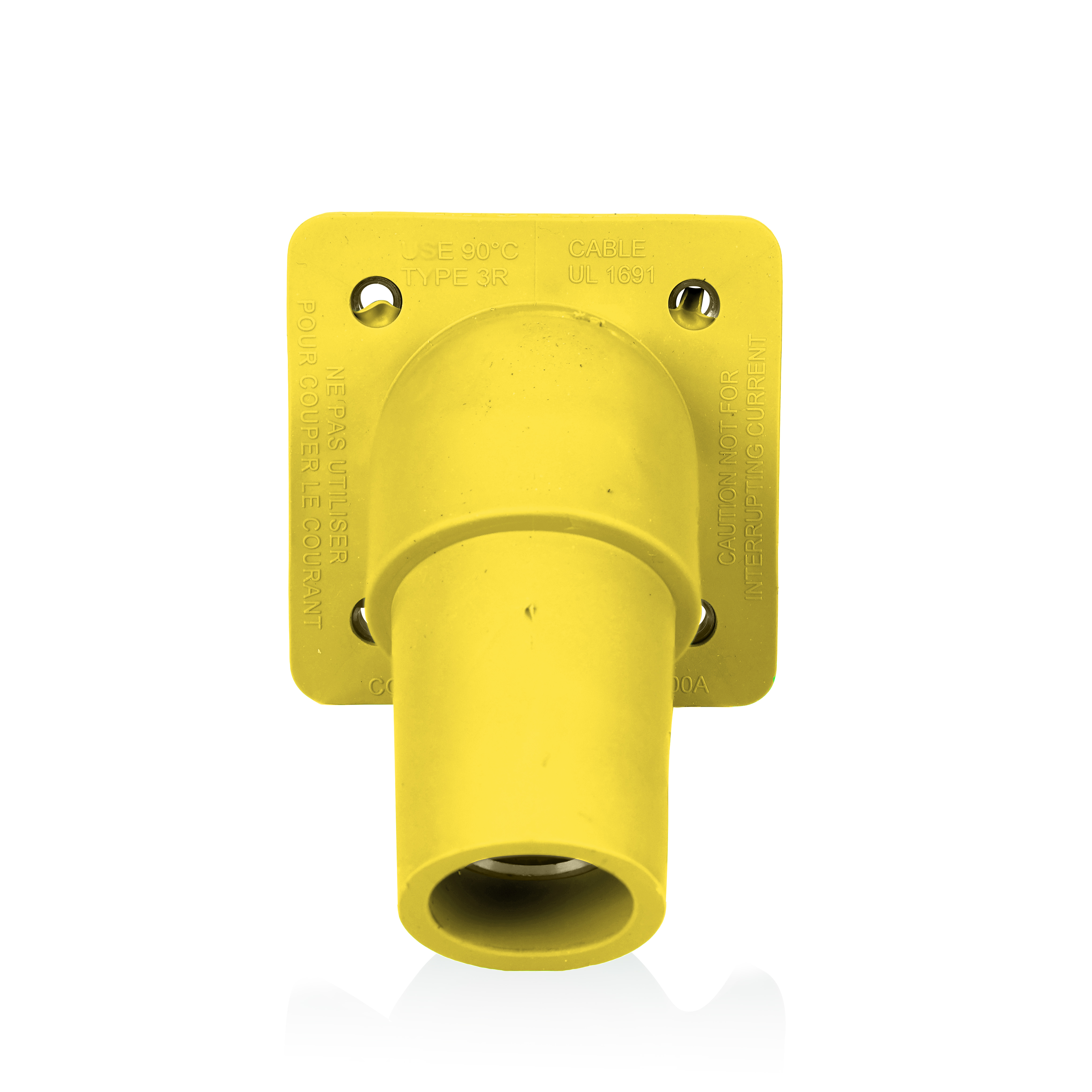 Product image for 16 Series Female Receptacle, 45-Degree, #2-4/0 AWG, Double Hole Bus Bar, Self-Clinching Nuts