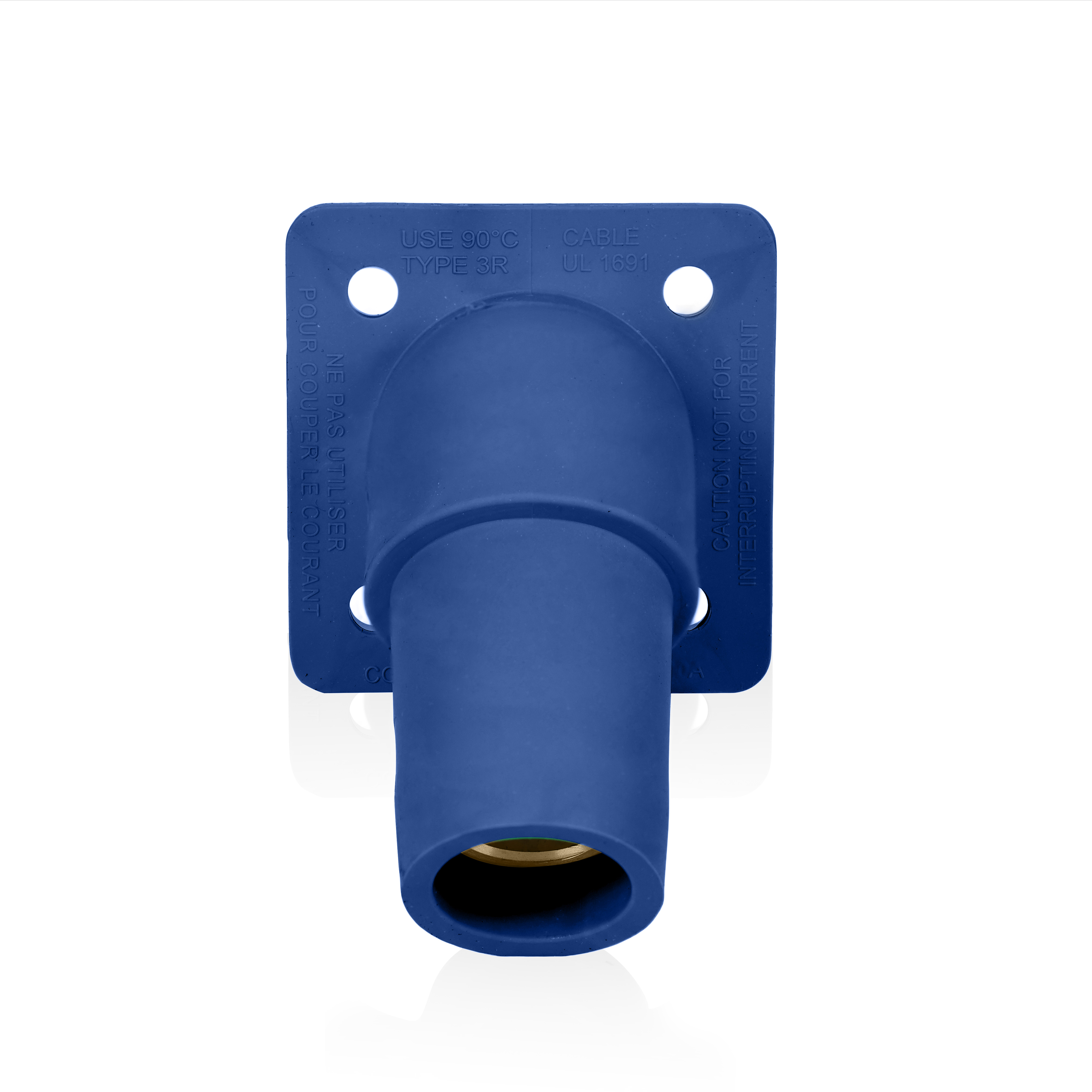Product image for 16 Series Female Receptacle, 45-Degree, #2-4/0 AWG, Double Hole Bus Bar