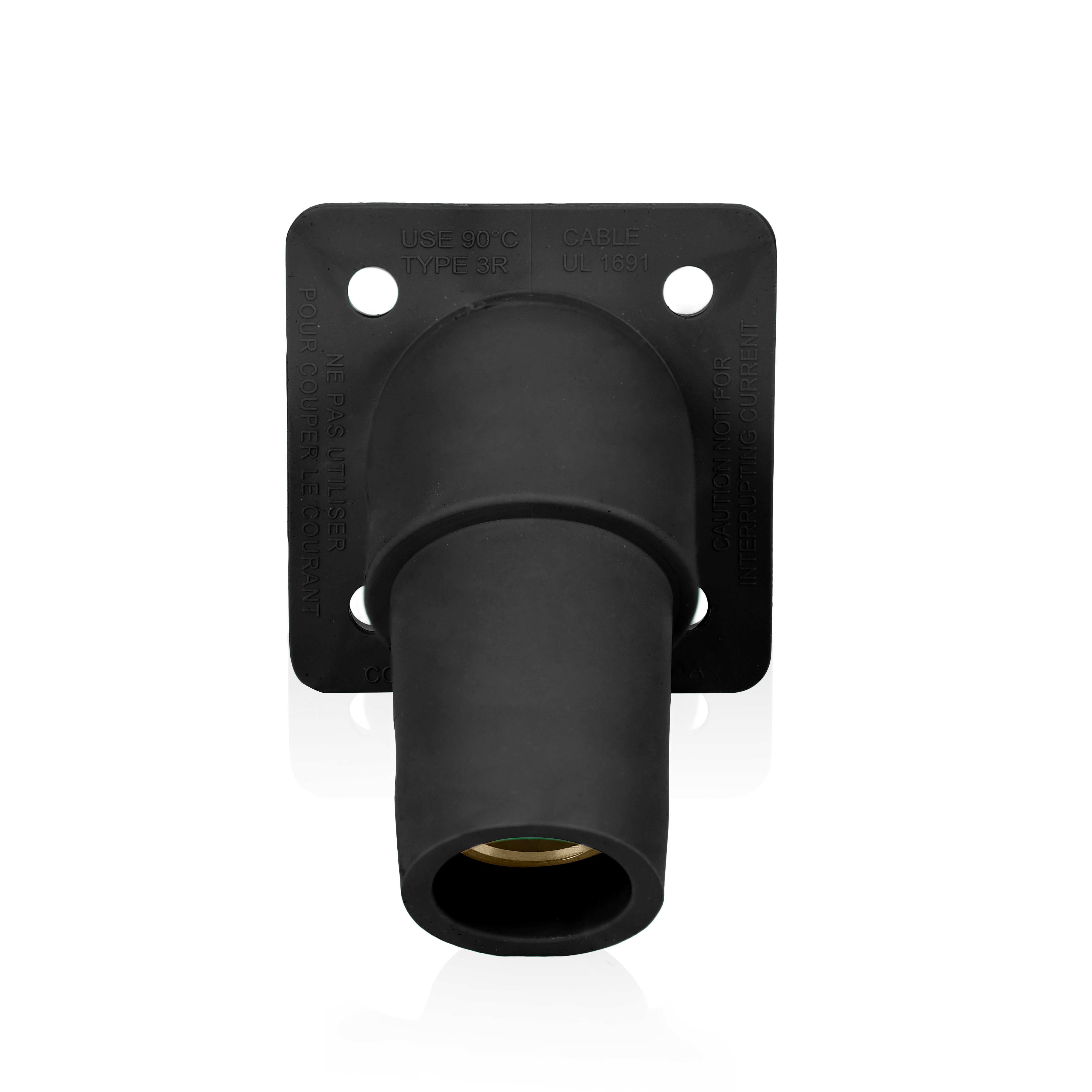 Product image for 16 Series Female Receptacle, 45-Degree, #2-4/0 AWG, Double Hole Bus Bar
