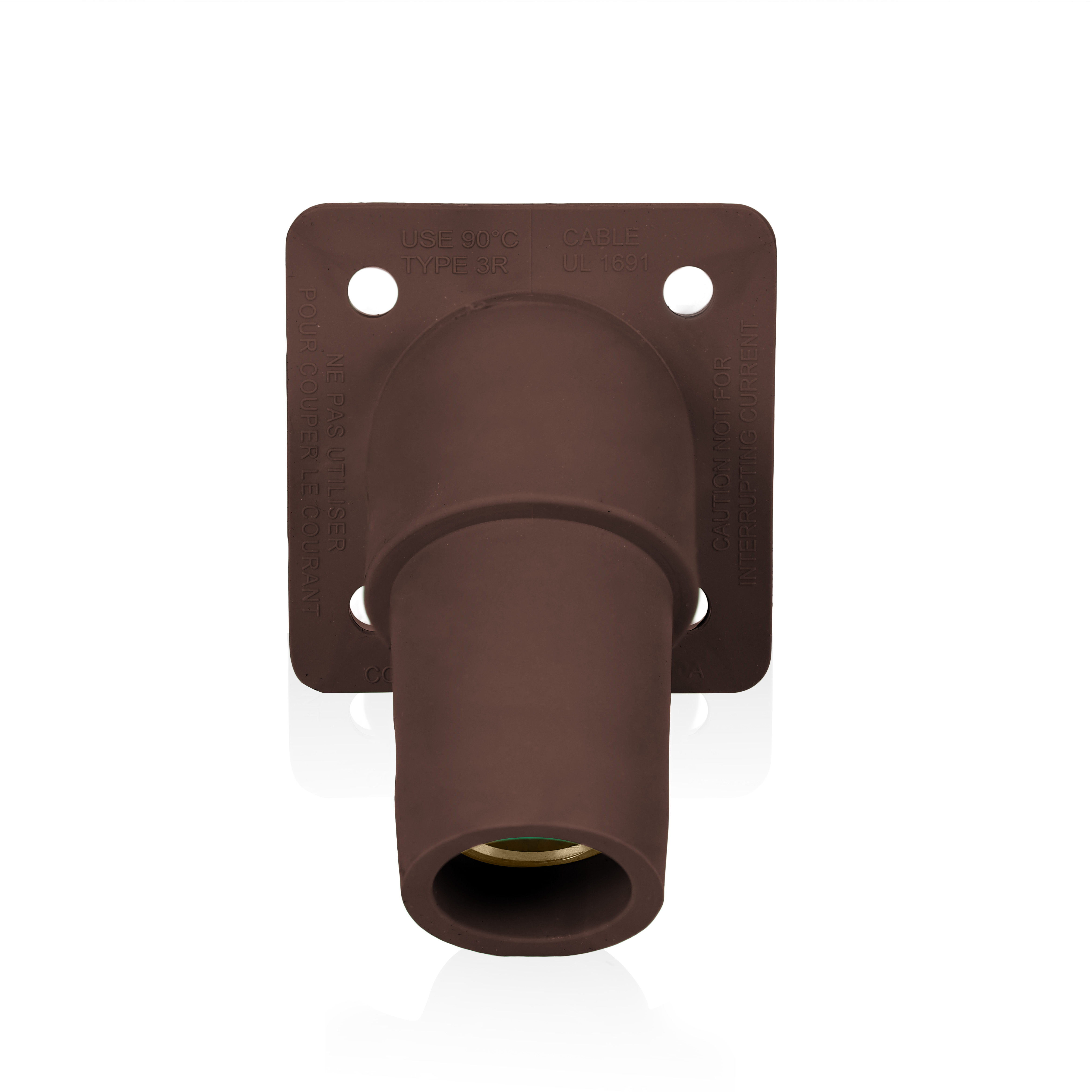 Product image for 16 Series Female Receptacle, 45-Degree, #2-4/0 AWG, Double Hole Bus Bar